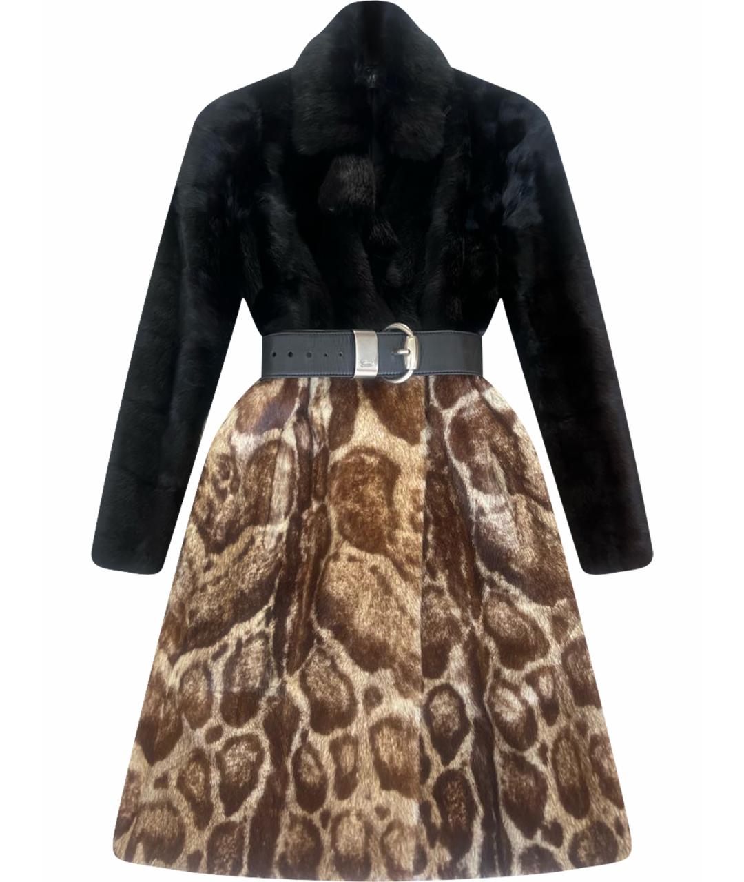 GUCCI Черная меховая шуба, фото 1