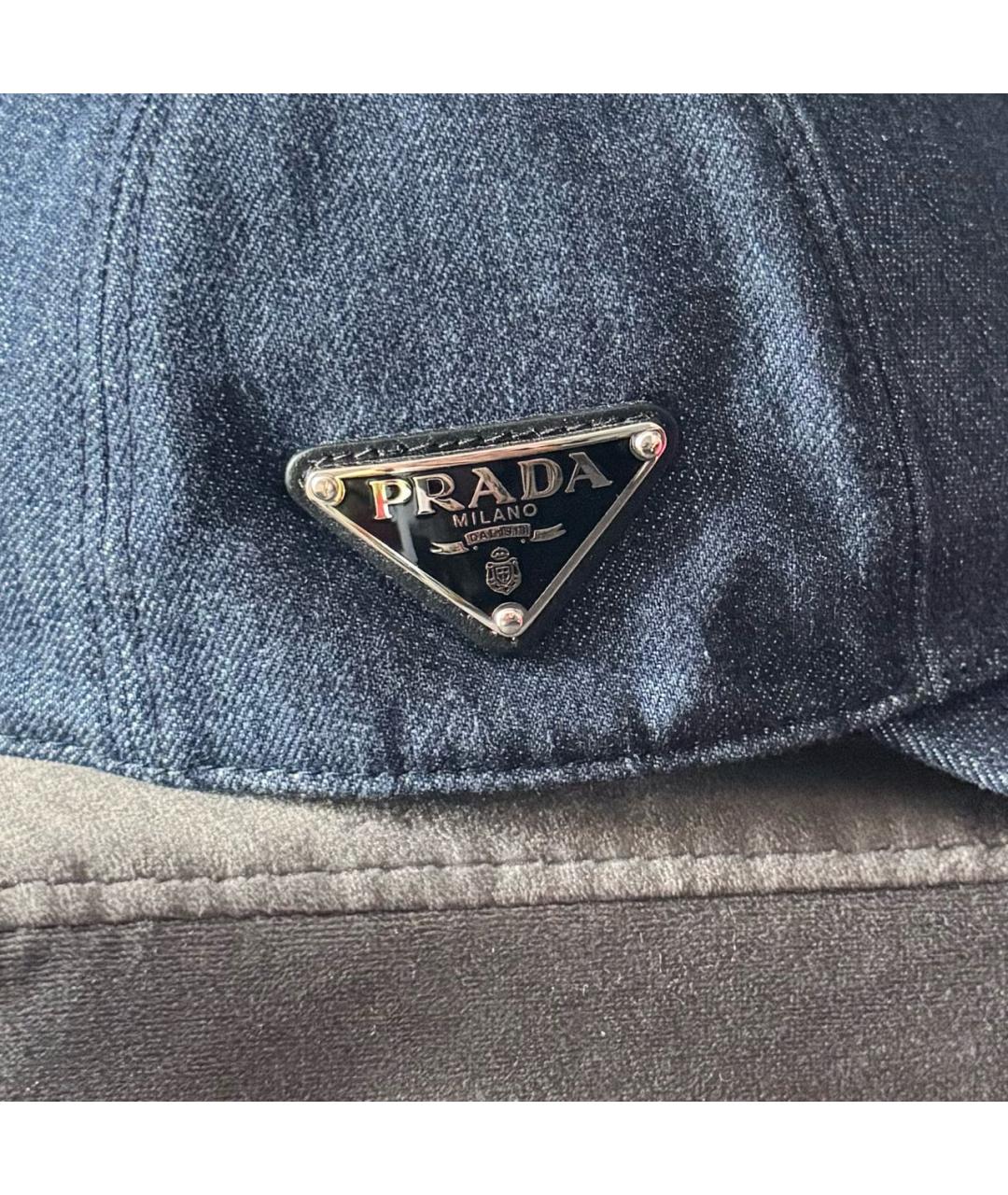 PRADA Синяя хлопковая кепка/бейсболка, фото 4