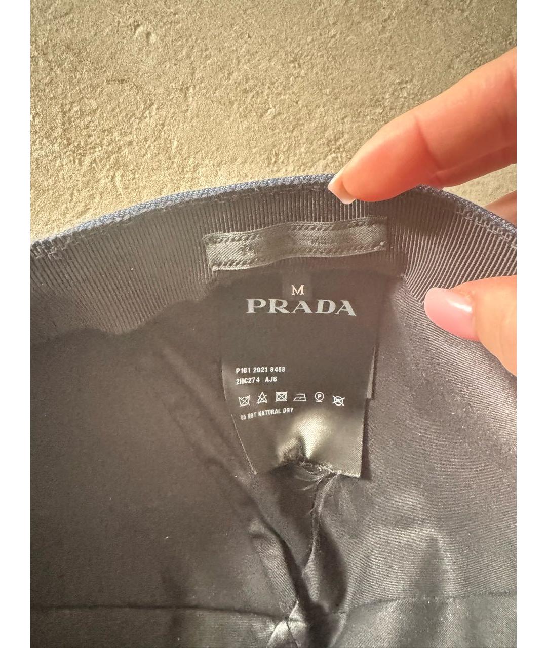 PRADA Синяя хлопковая кепка/бейсболка, фото 6