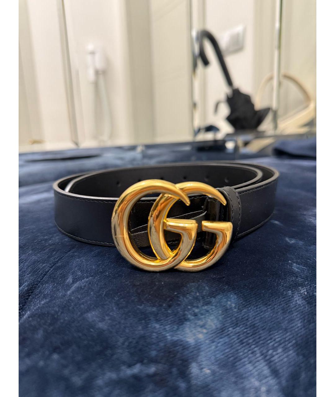 GUCCI Черный кожаный ремень, фото 9