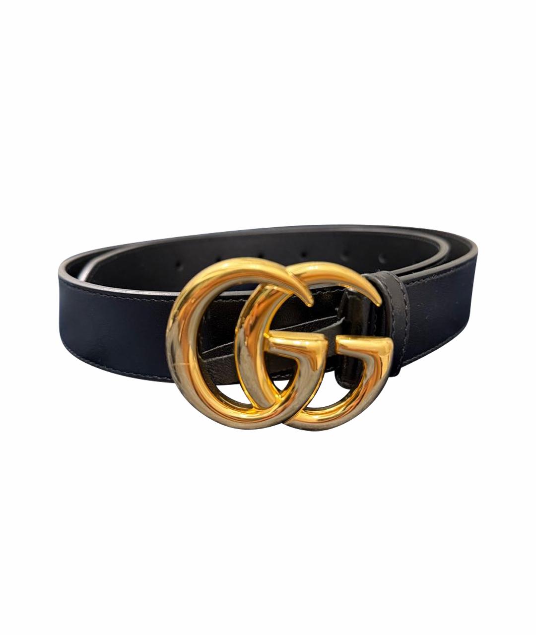 GUCCI Черный кожаный ремень, фото 1