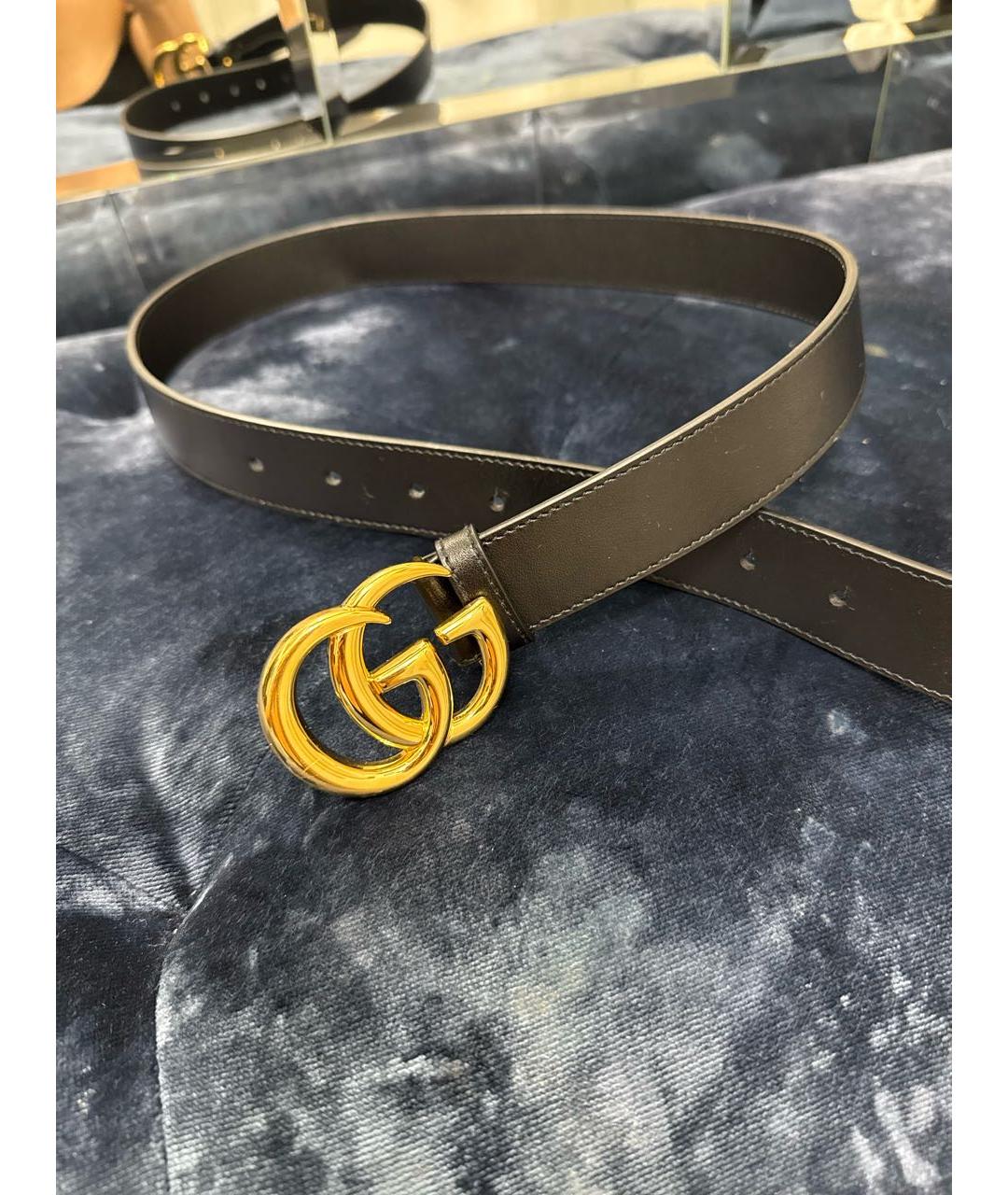 GUCCI Черный кожаный ремень, фото 2