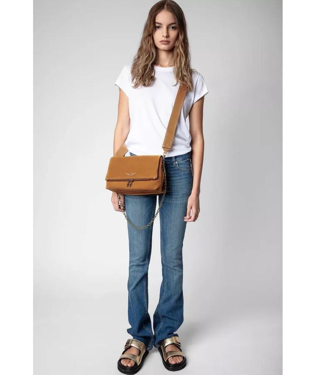 ZADIG & VOLTAIRE Горчичная кожаная сумка через плечо, фото 2