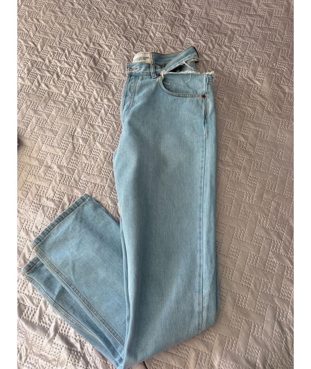 FORTE COUTURE Голубые хлопковые прямые джинсы, фото 4
