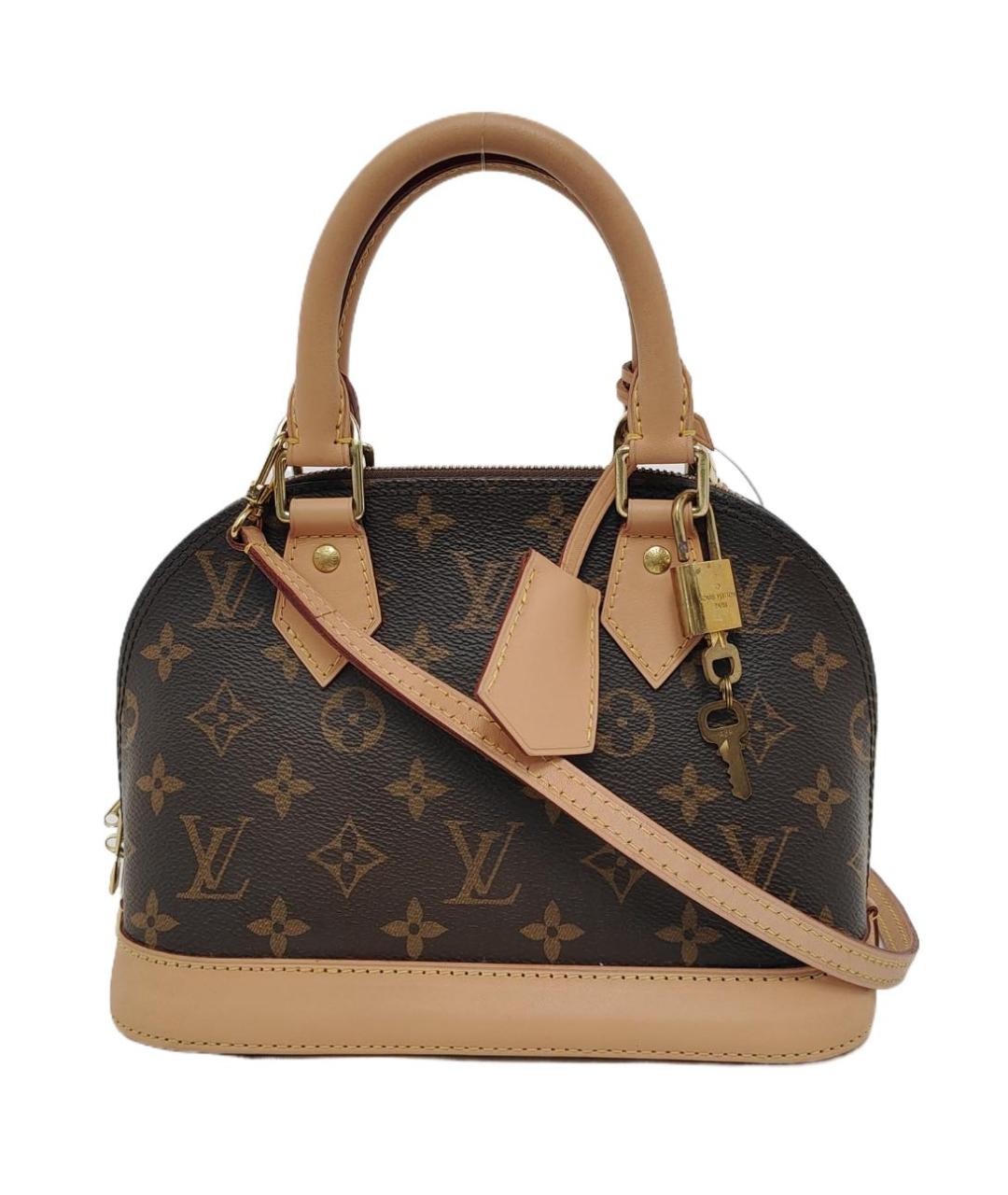 LOUIS VUITTON Коричневая кожаная сумка с короткими ручками, фото 9