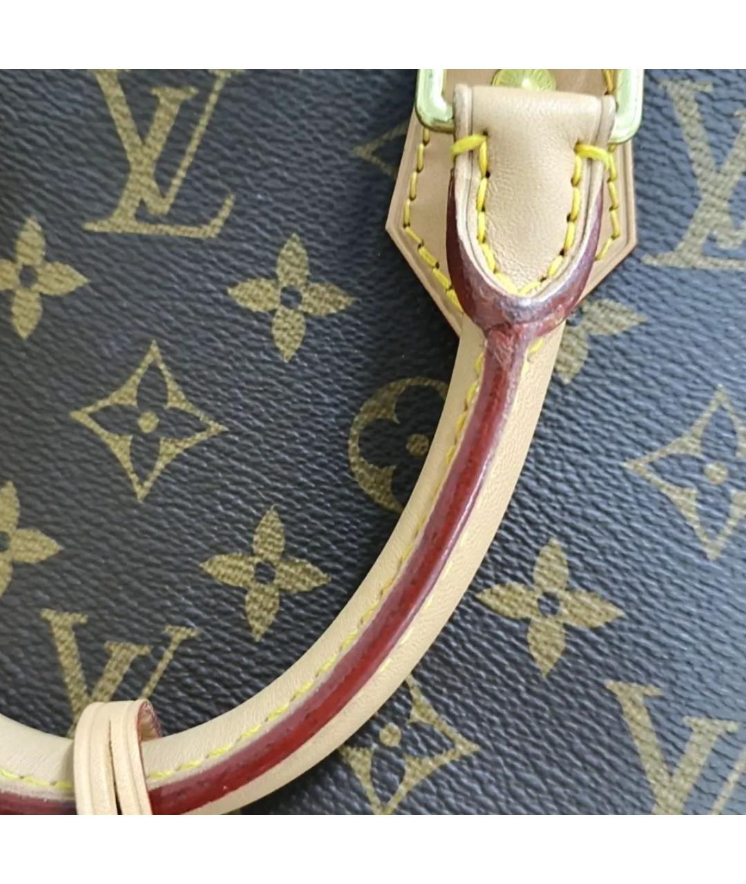 LOUIS VUITTON Коричневая кожаная сумка с короткими ручками, фото 8