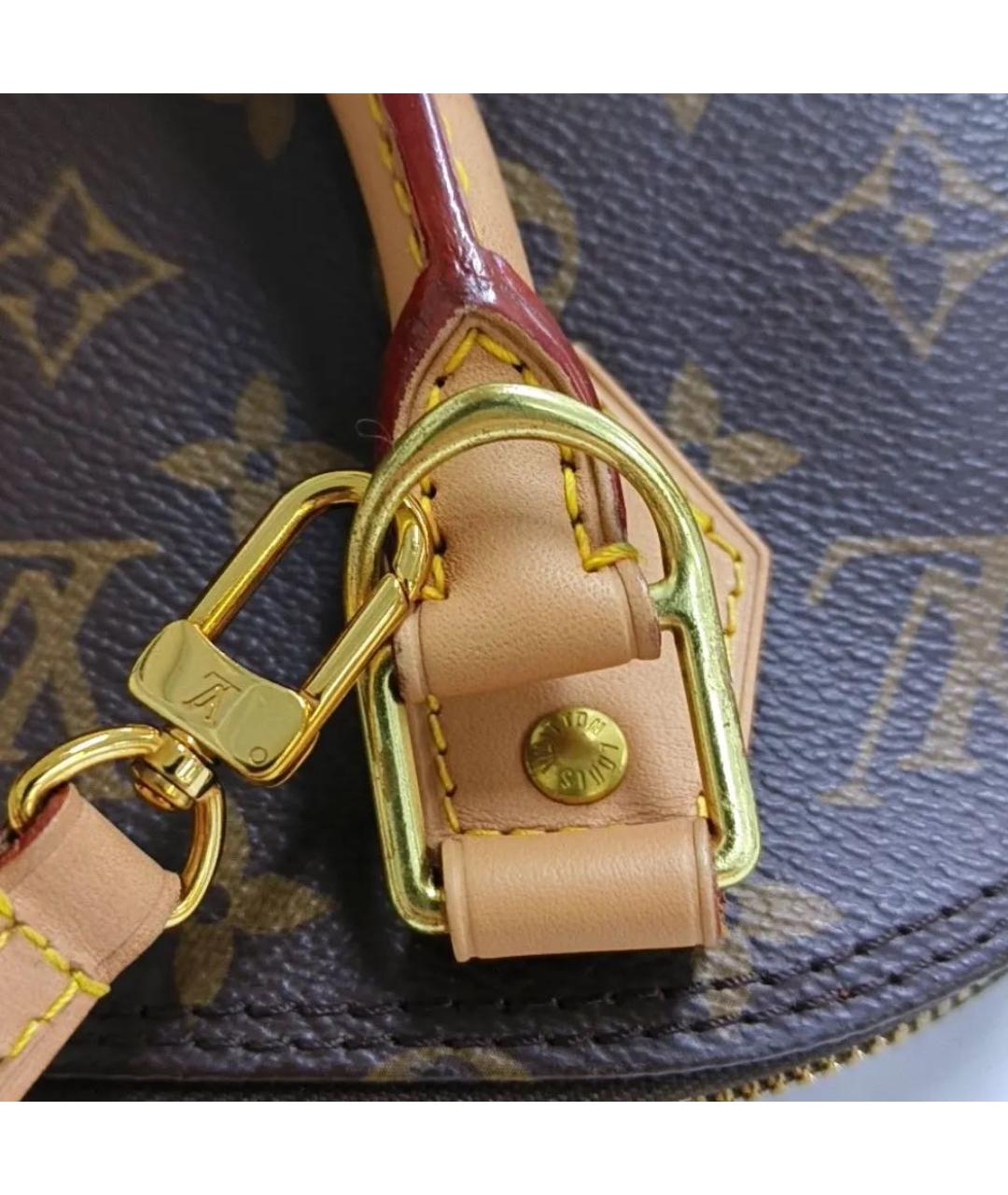 LOUIS VUITTON Коричневая кожаная сумка с короткими ручками, фото 7