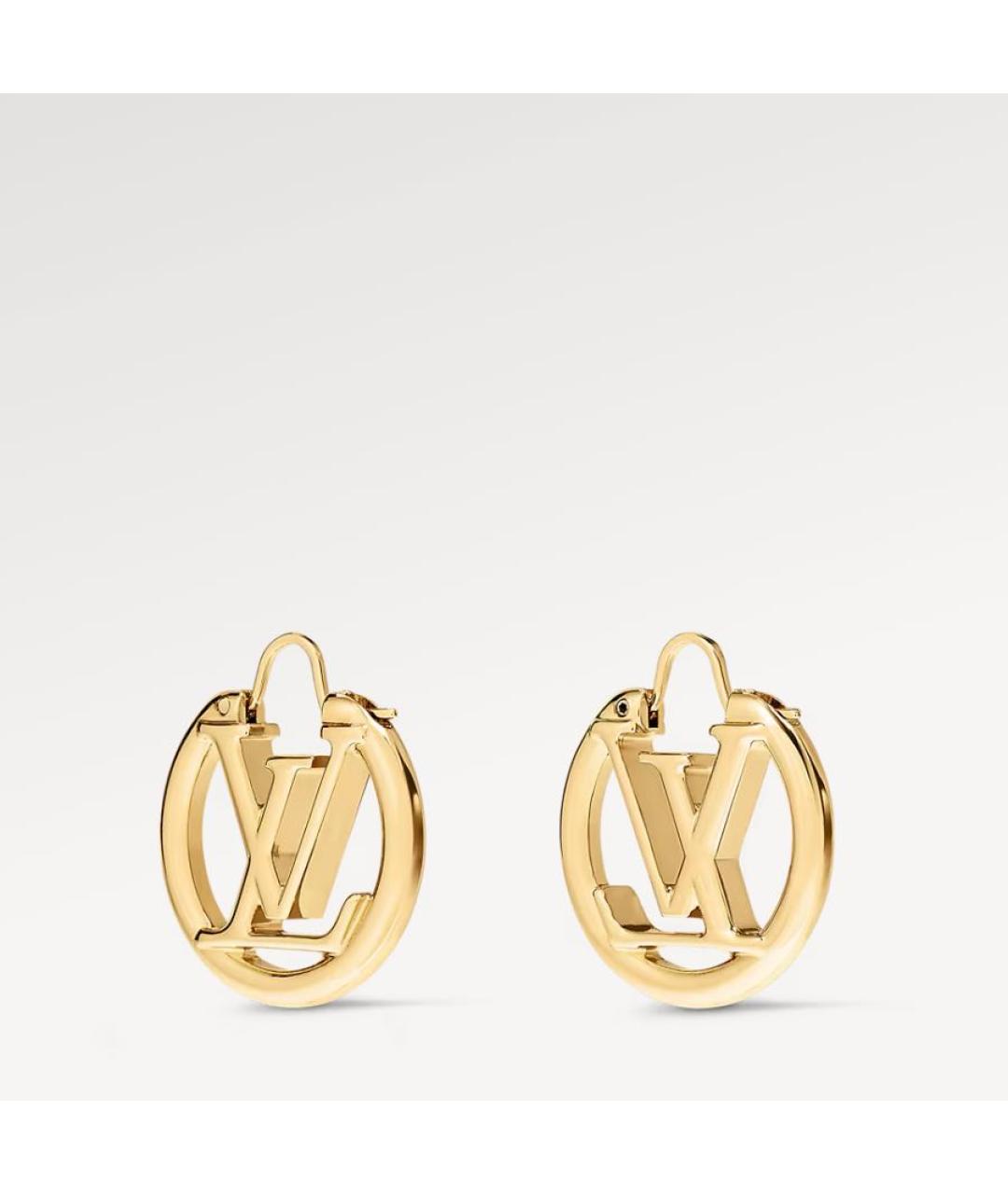 LOUIS VUITTON Золотые металлические серьги, фото 2
