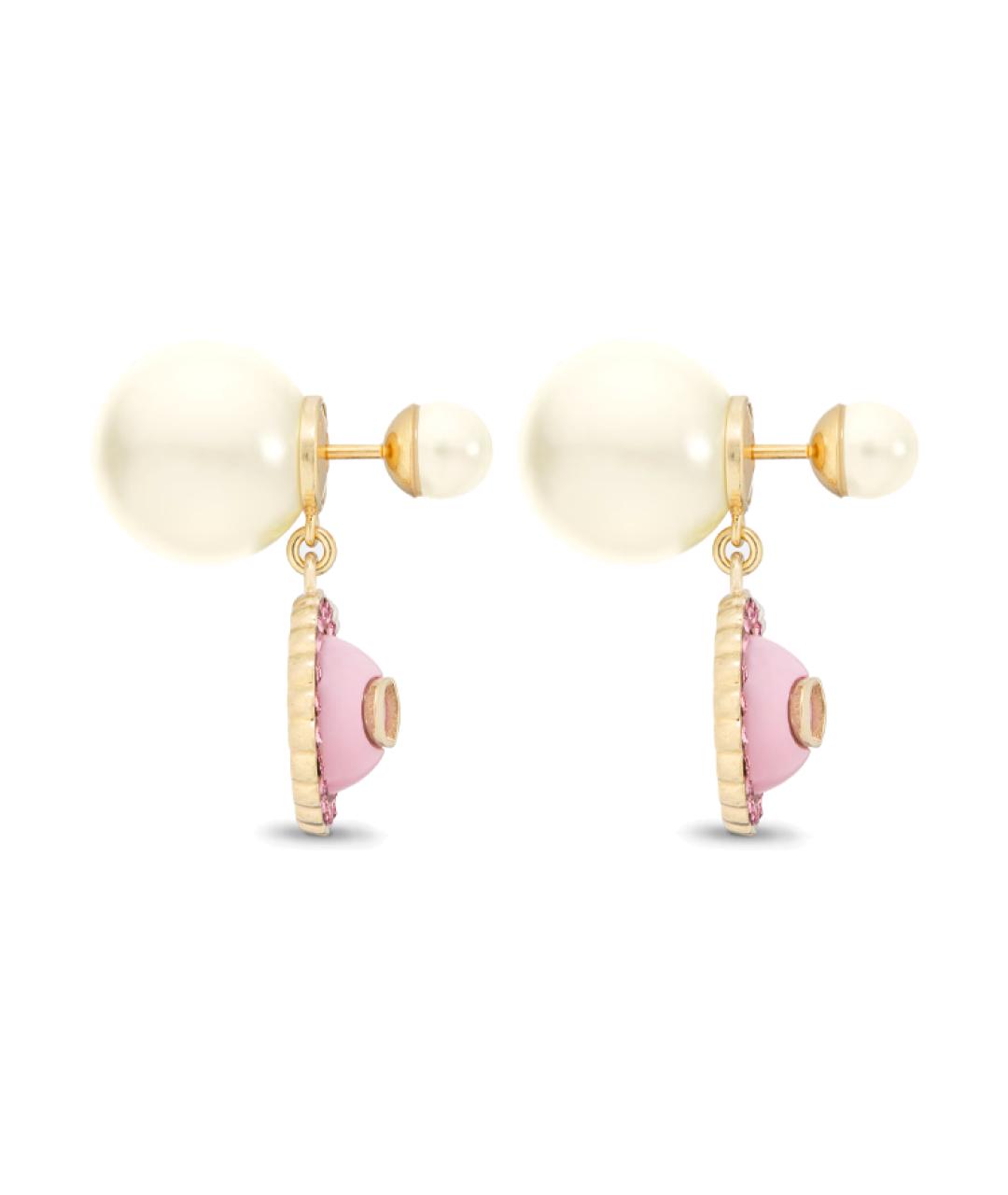 CHRISTIAN DIOR Розовые металлические серьги, фото 2