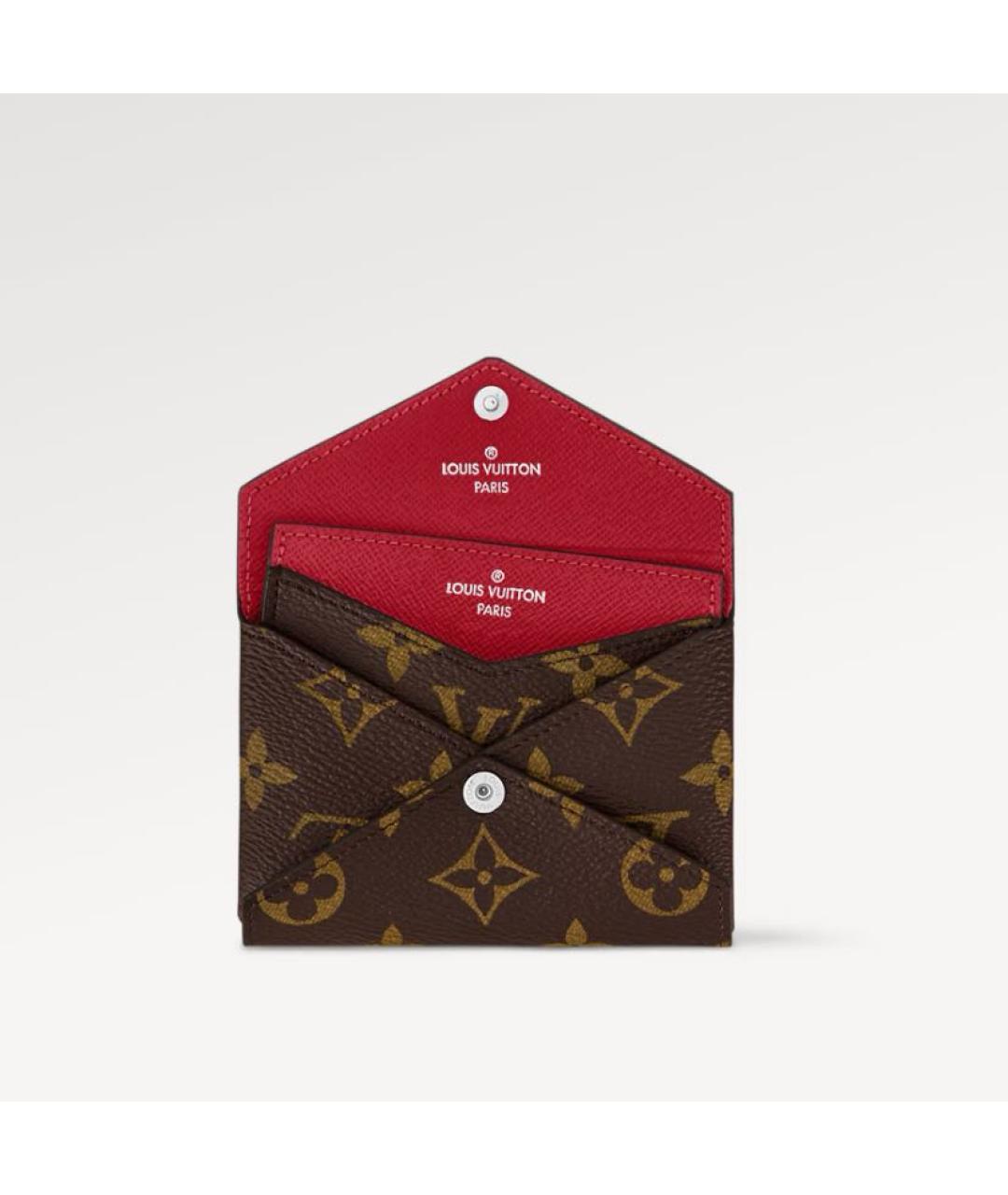 LOUIS VUITTON Коричневый кожаный кардхолдер, фото 3