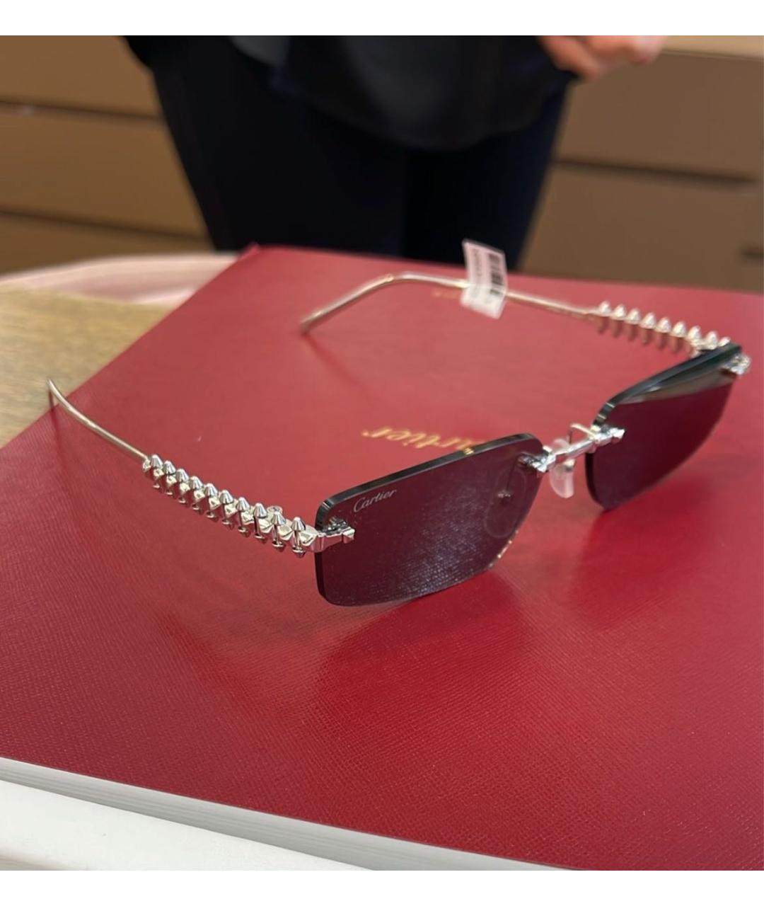 CARTIER Антрацитовые металлические солнцезащитные очки, фото 5