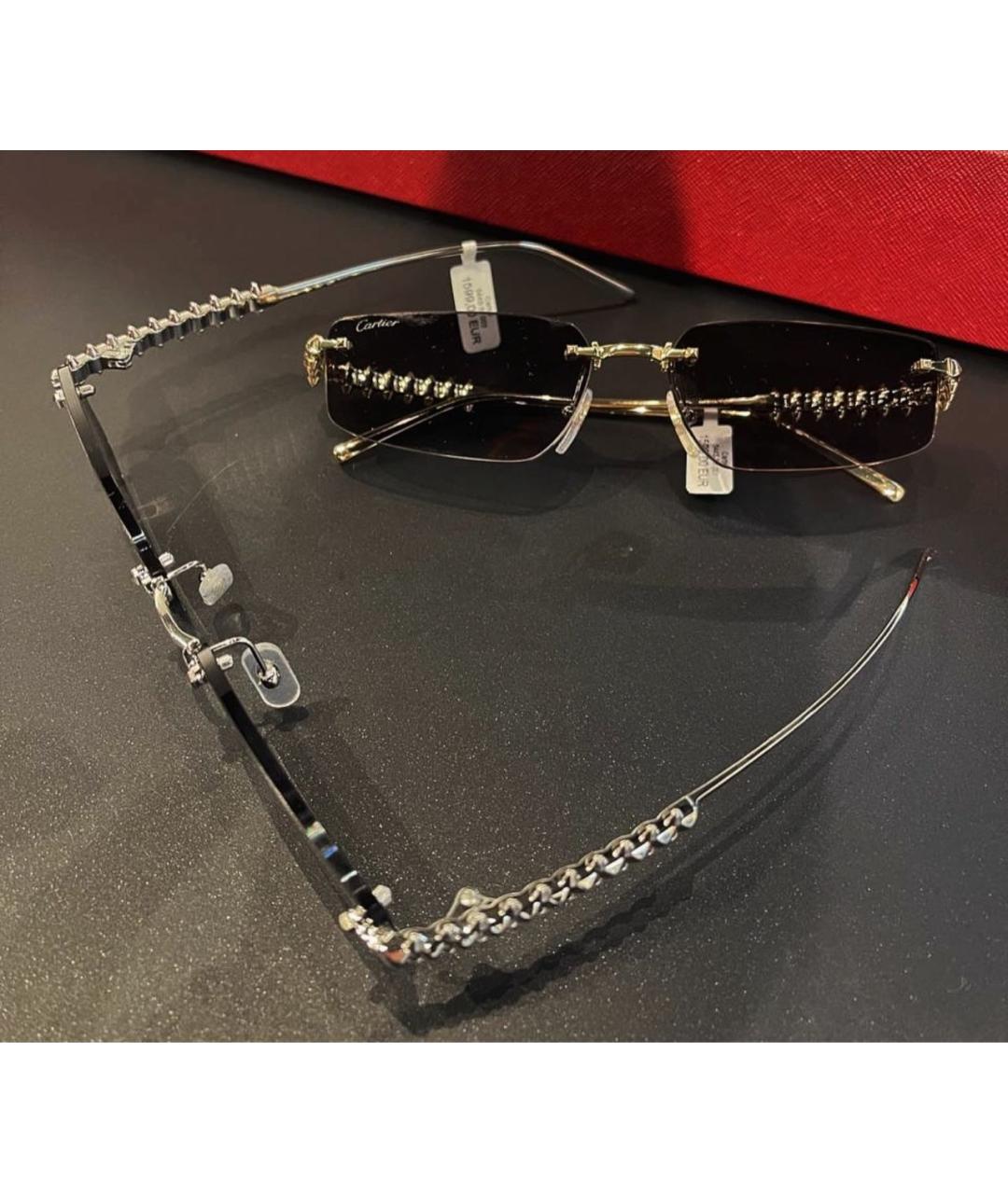 CARTIER Антрацитовые металлические солнцезащитные очки, фото 2