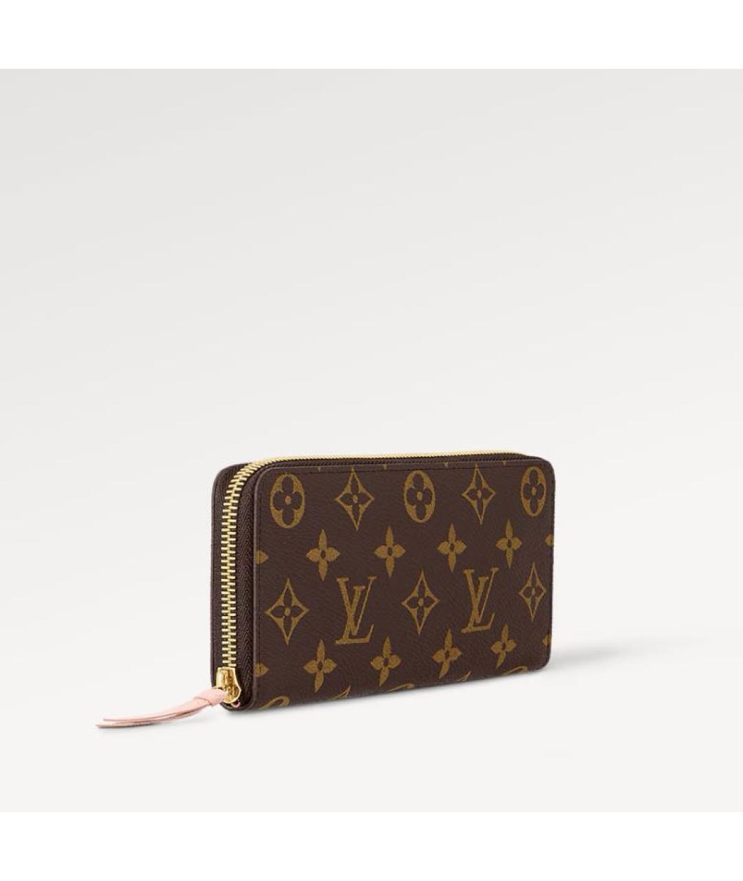 LOUIS VUITTON Коричневый кожаный кошелек, фото 3