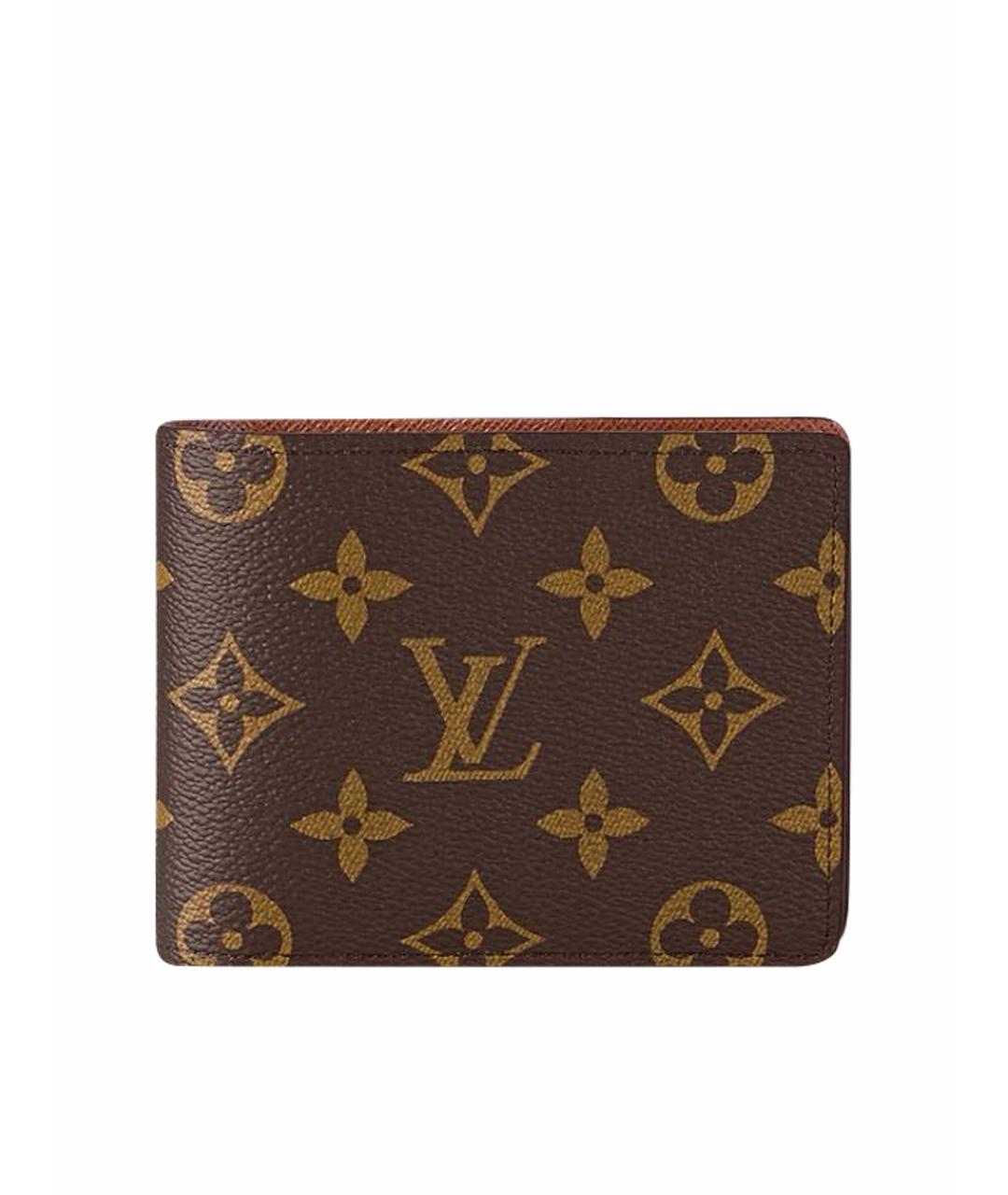 LOUIS VUITTON Коричневый кожаный кошелек, фото 1