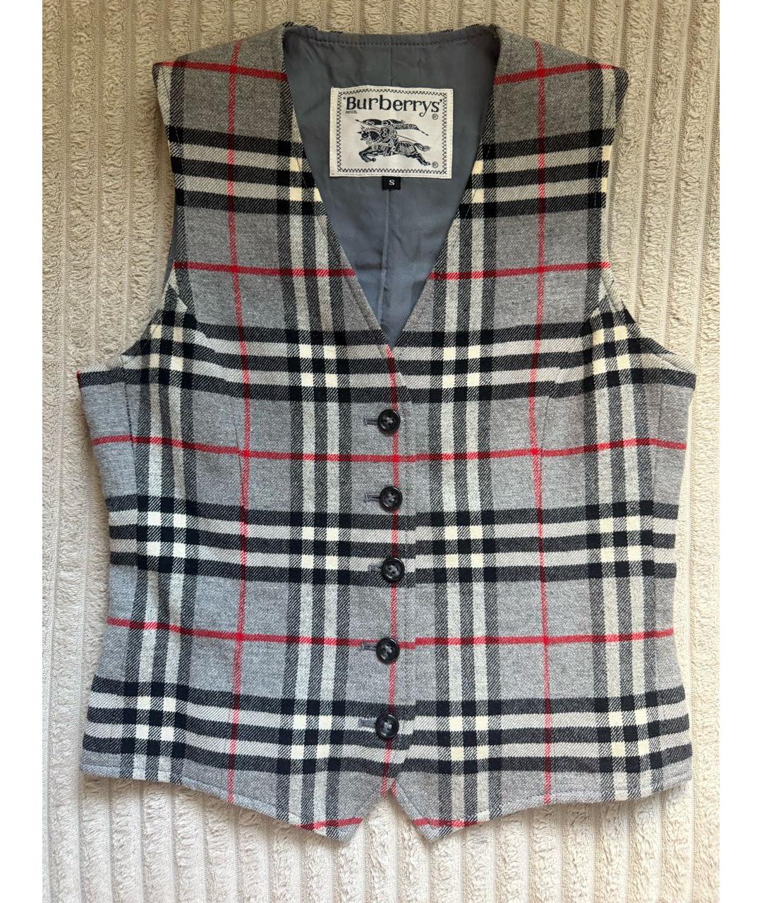 BURBERRY Серый хлопковый жилет, фото 2