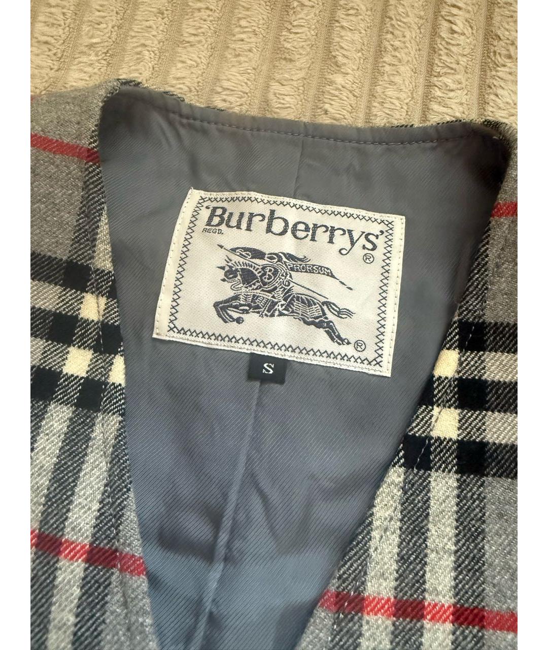 BURBERRY Серый хлопковый жилет, фото 3
