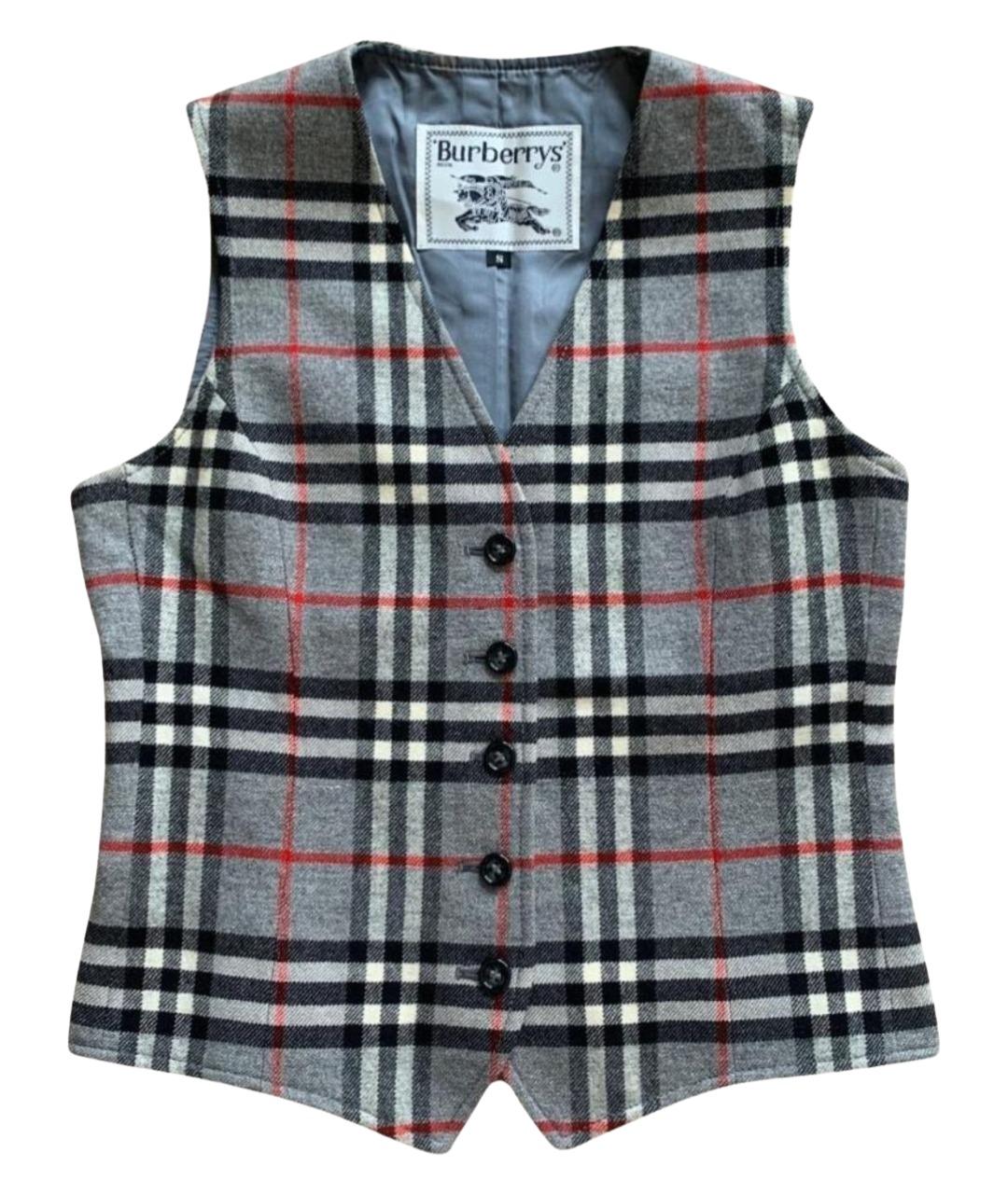 BURBERRY Серый хлопковый жилет, фото 1