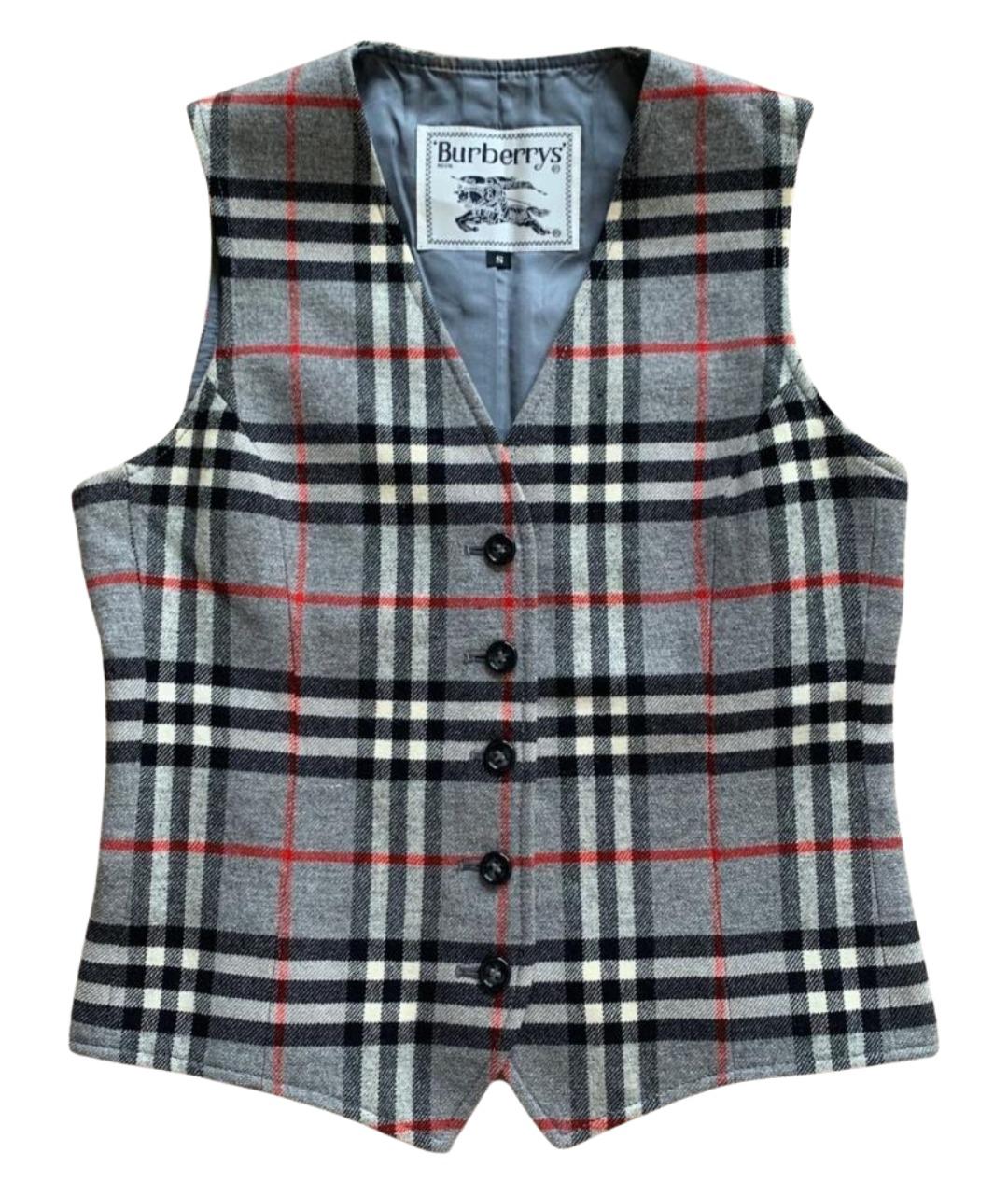 BURBERRY Серый хлопковый жилет, фото 10