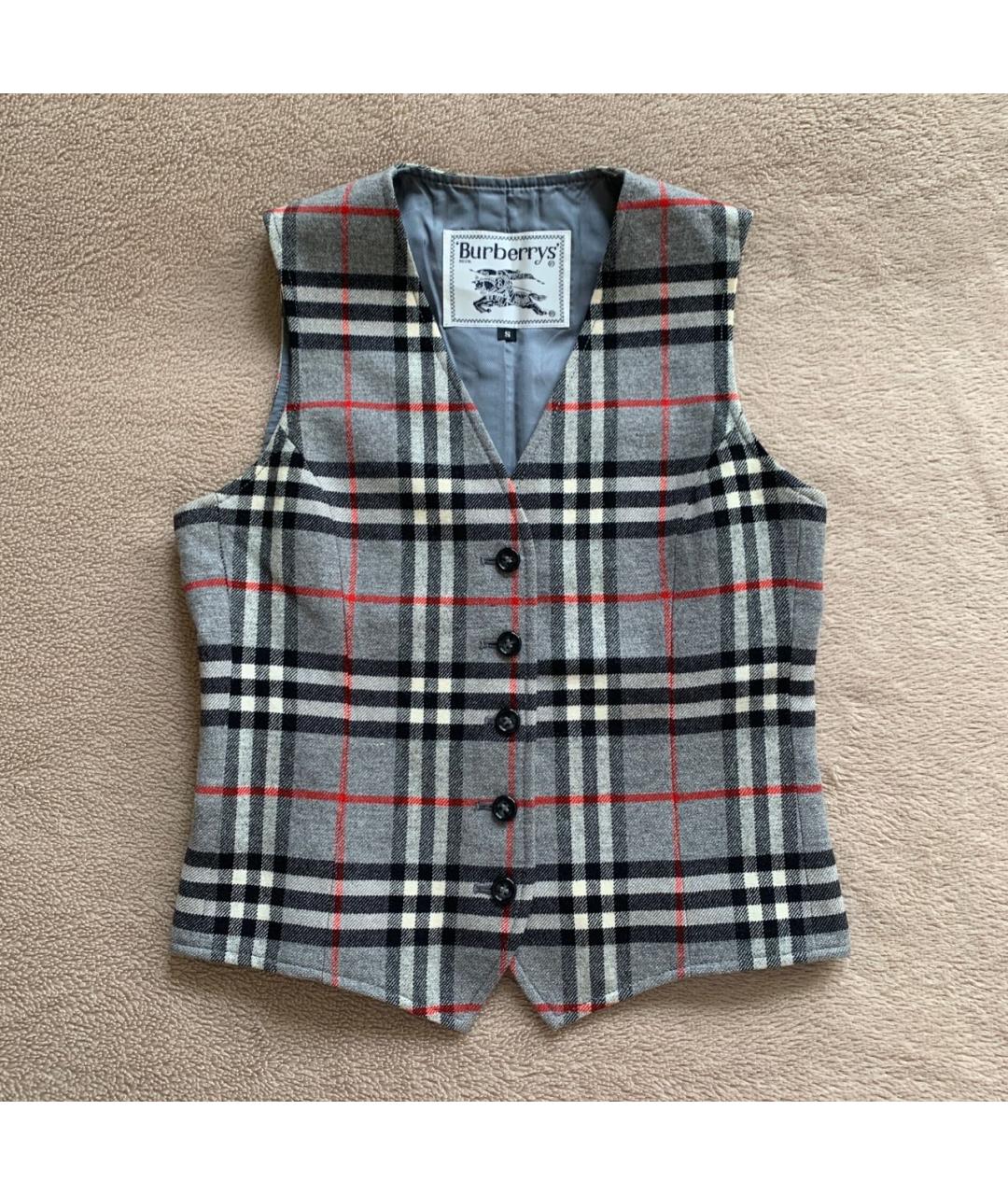 BURBERRY Серый хлопковый жилет, фото 9