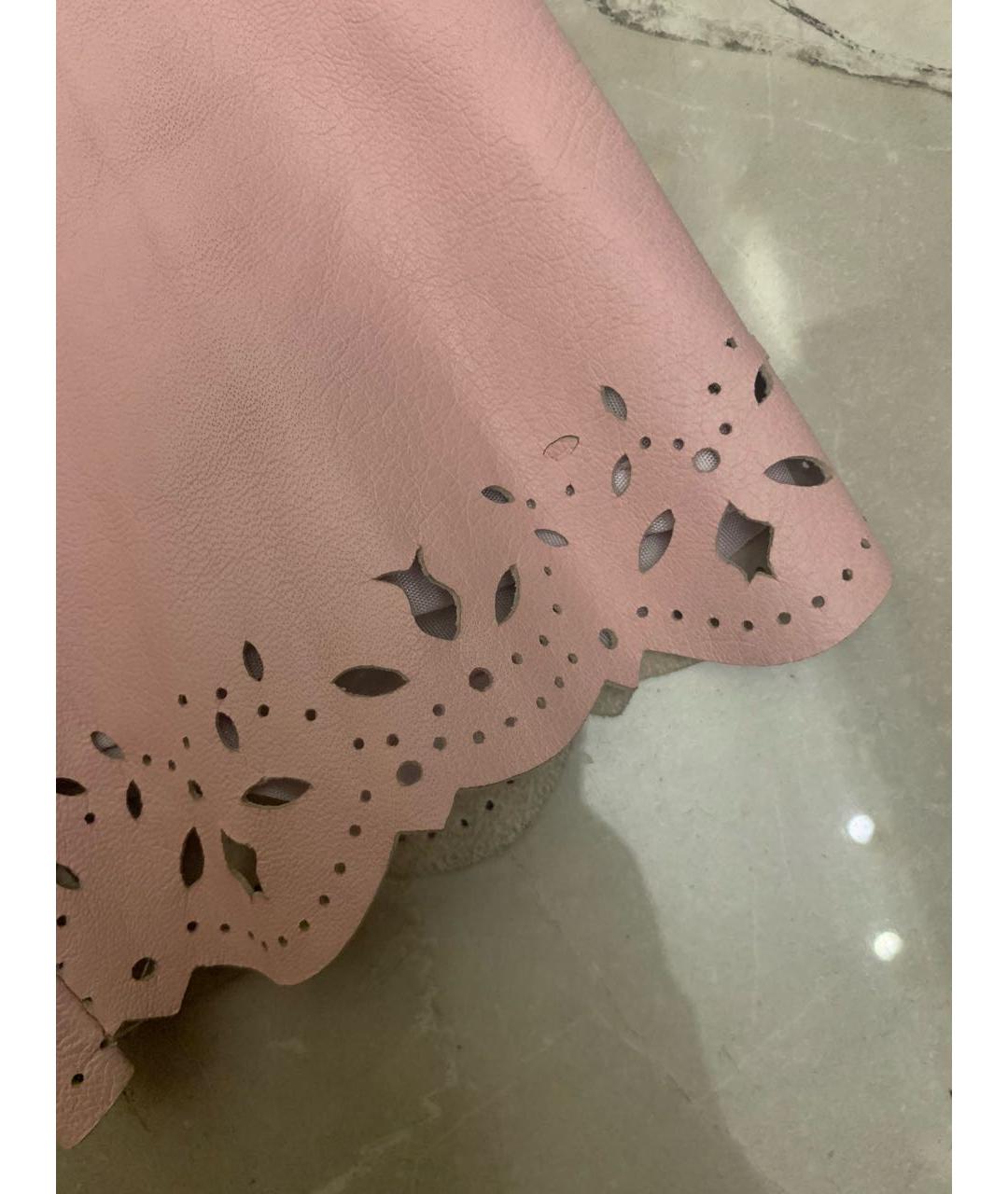 ALEXANDER MCQUEEN Розовая кожаная куртка, фото 4
