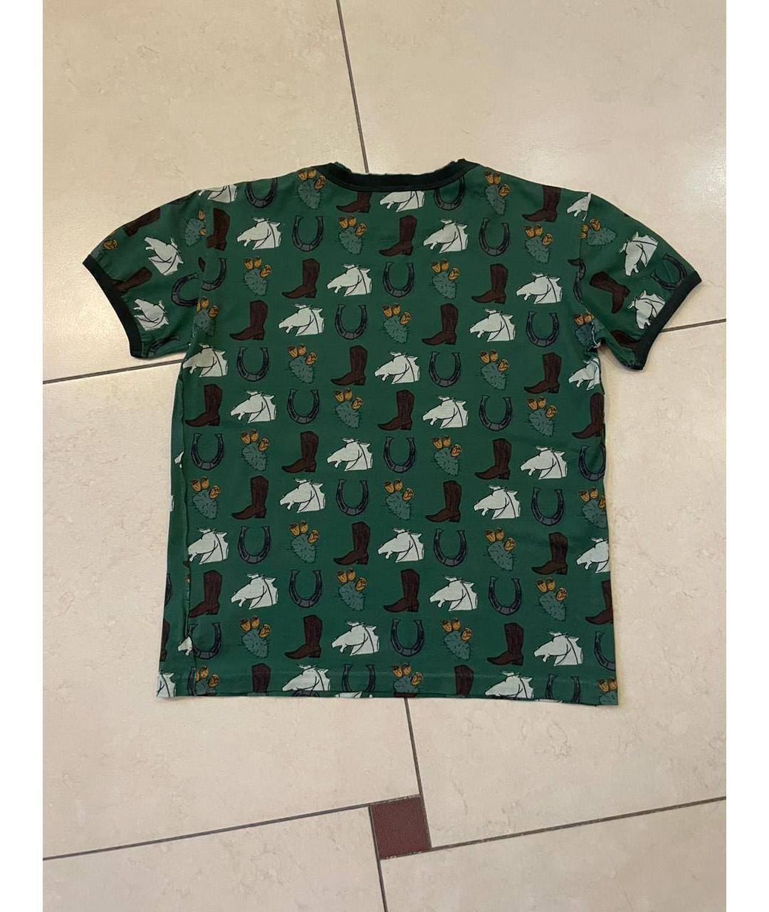 DOLCE&GABBANA Зеленая хлопковая детская футболка, фото 2