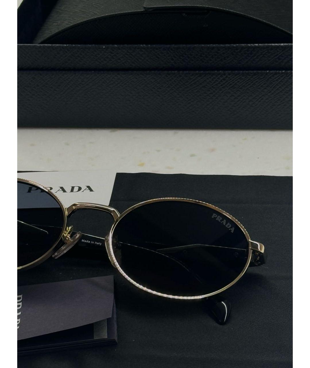 PRADA Черные металлические солнцезащитные очки, фото 5