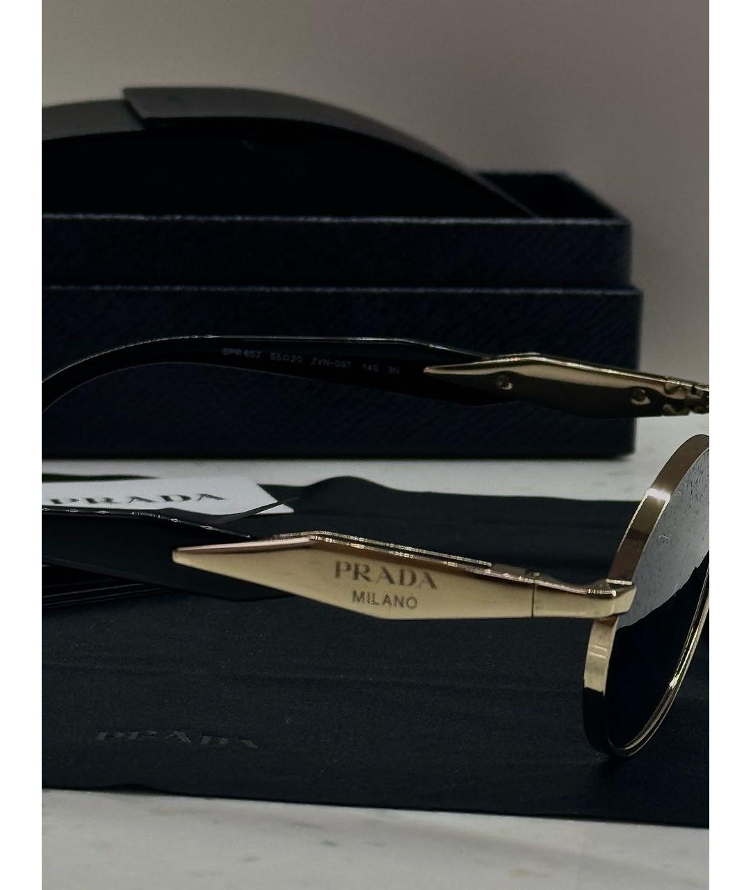 PRADA Черные металлические солнцезащитные очки, фото 7