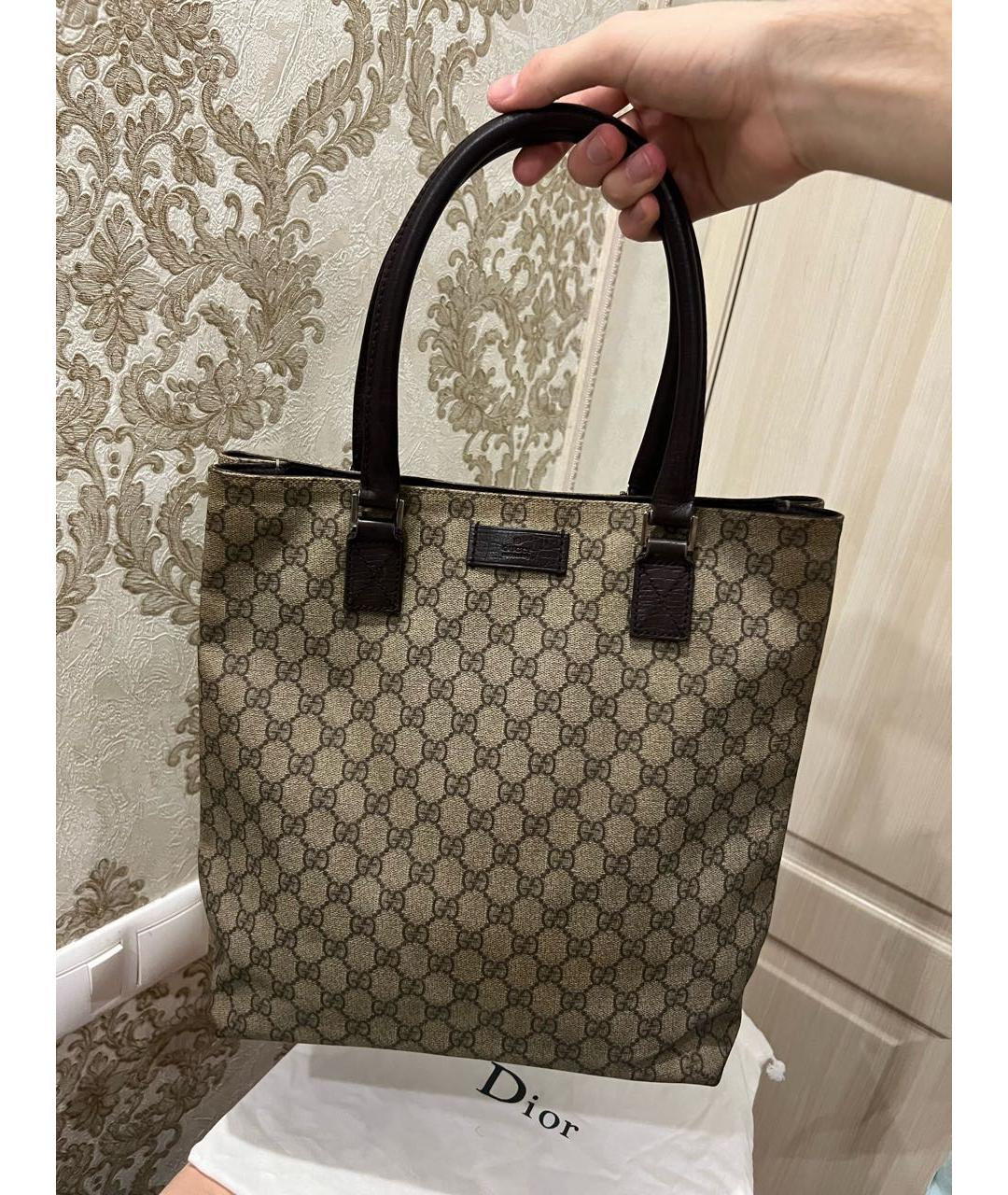 GUCCI Коричневая сумка тоут, фото 5