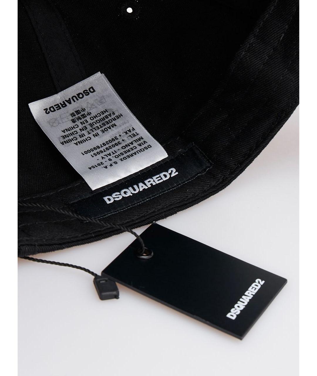 DSQUARED2 Черная хлопковая кепка/бейсболка, фото 4