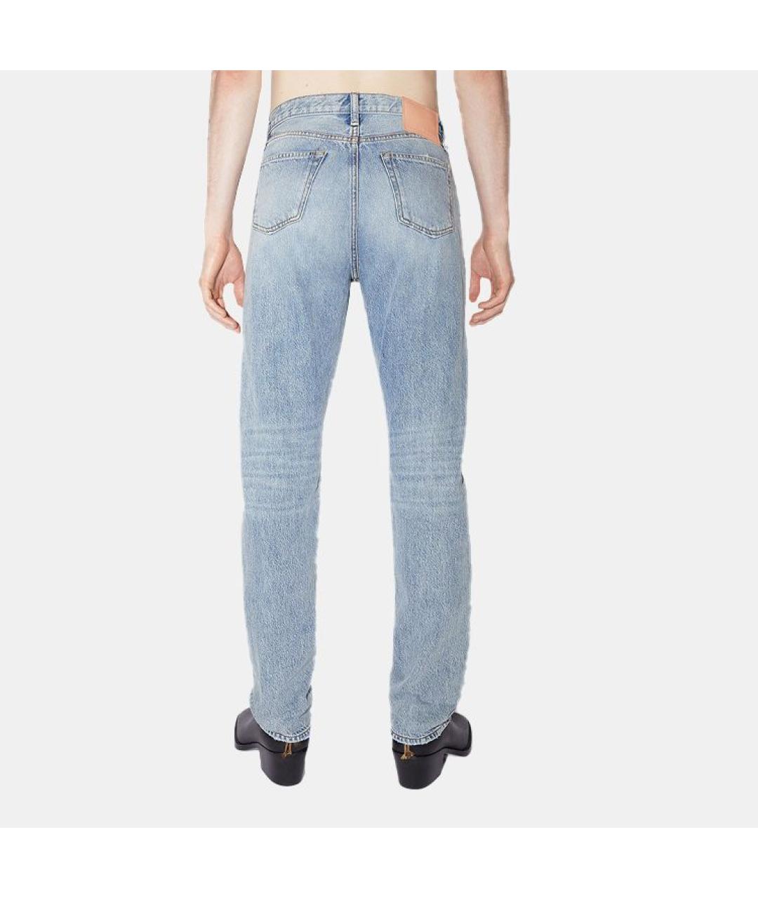 ACNE STUDIOS Голубые хлопковые прямые джинсы, фото 4