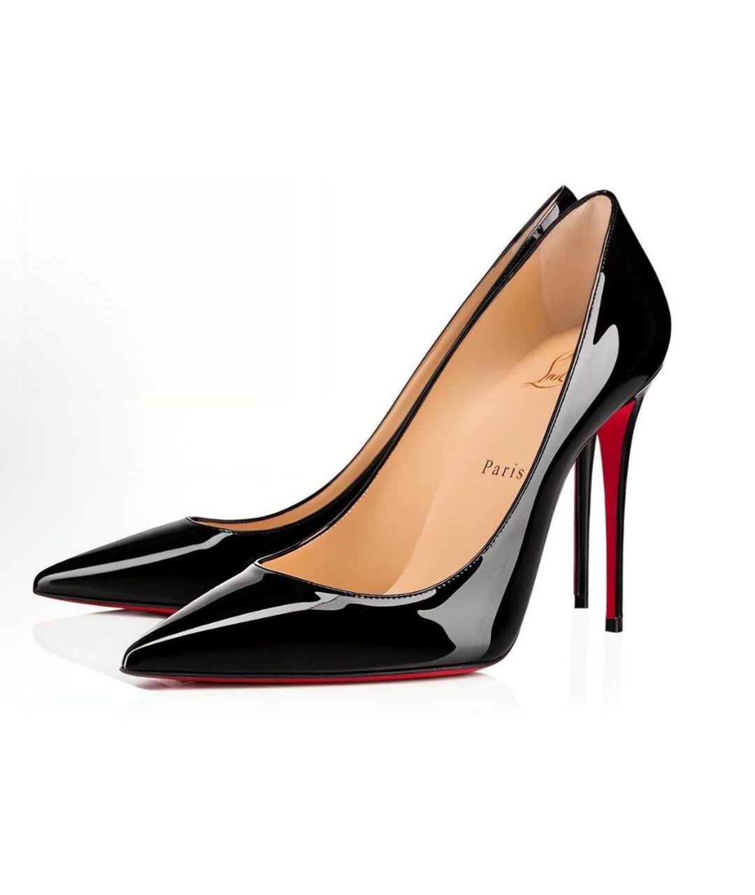 CHRISTIAN LOUBOUTIN Черные кожаные туфли, фото 3