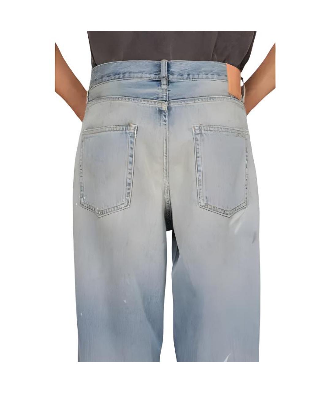 ACNE STUDIOS Голубые хлопковые прямые джинсы, фото 6