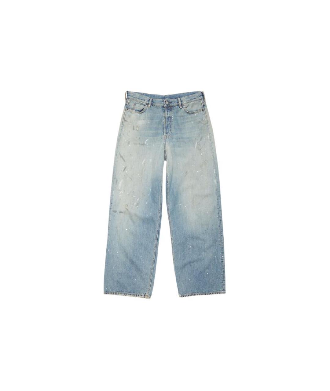 ACNE STUDIOS Голубые хлопковые прямые джинсы, фото 1