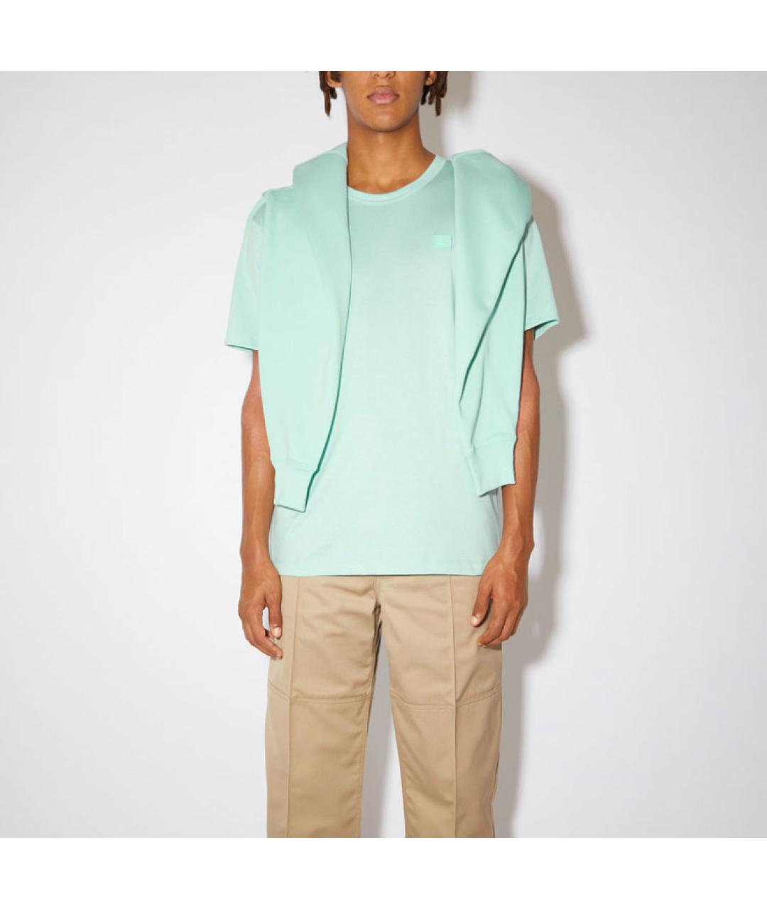 ACNE STUDIOS Голубая хлопковая футболка, фото 2