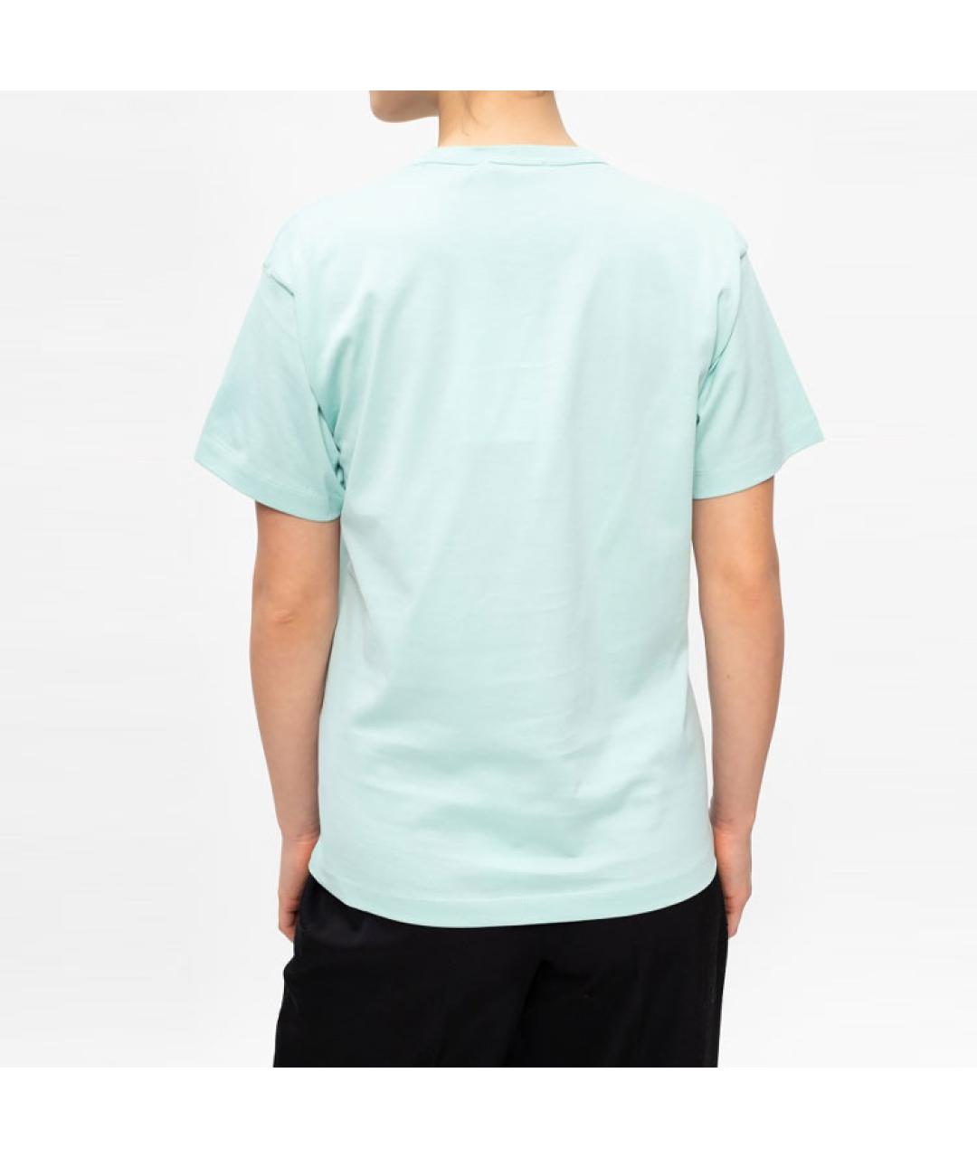 ACNE STUDIOS Голубая хлопковая футболка, фото 4