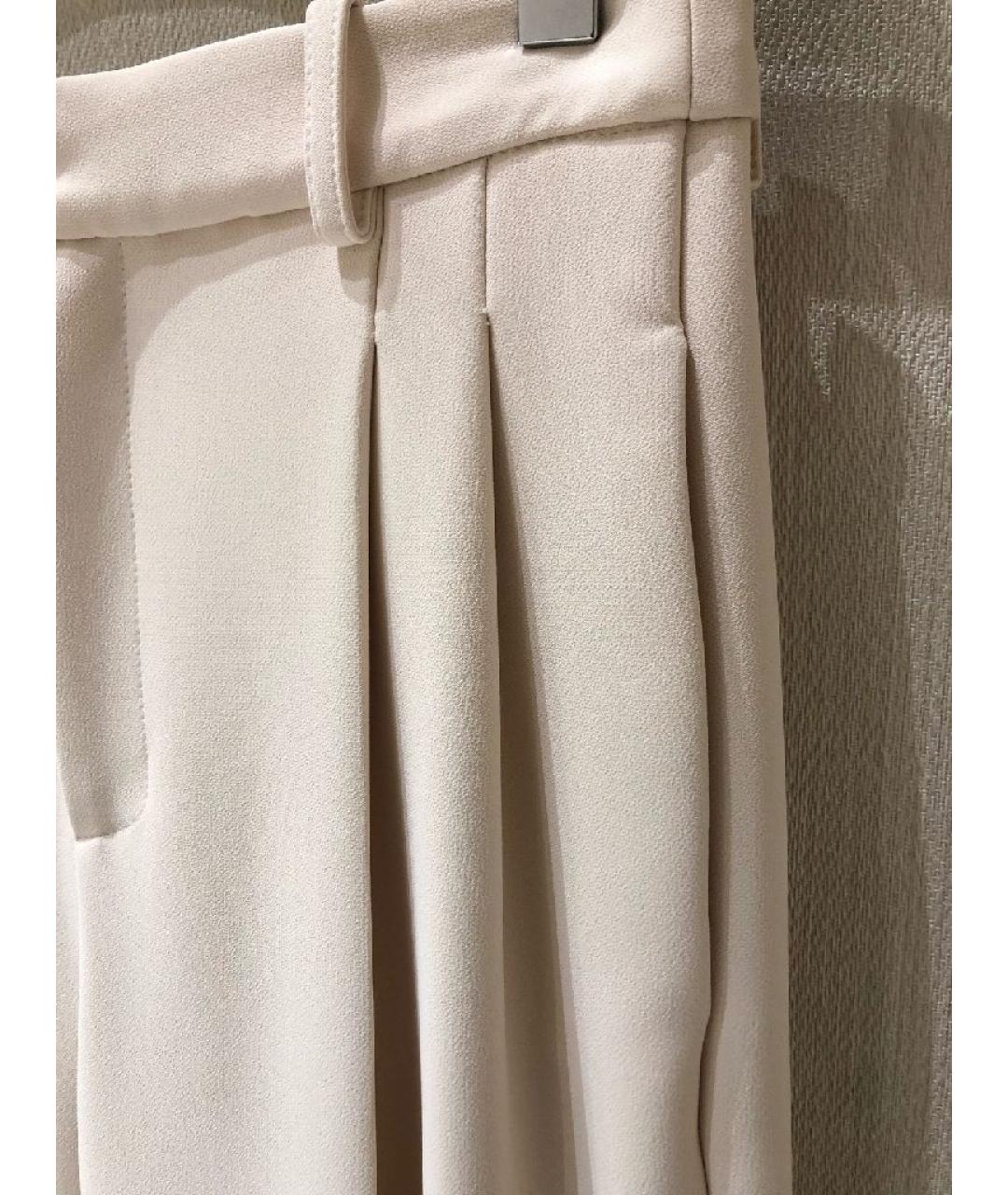 ELISABETTA FRANCHI Белые полиэстеровые брюки широкие, фото 4