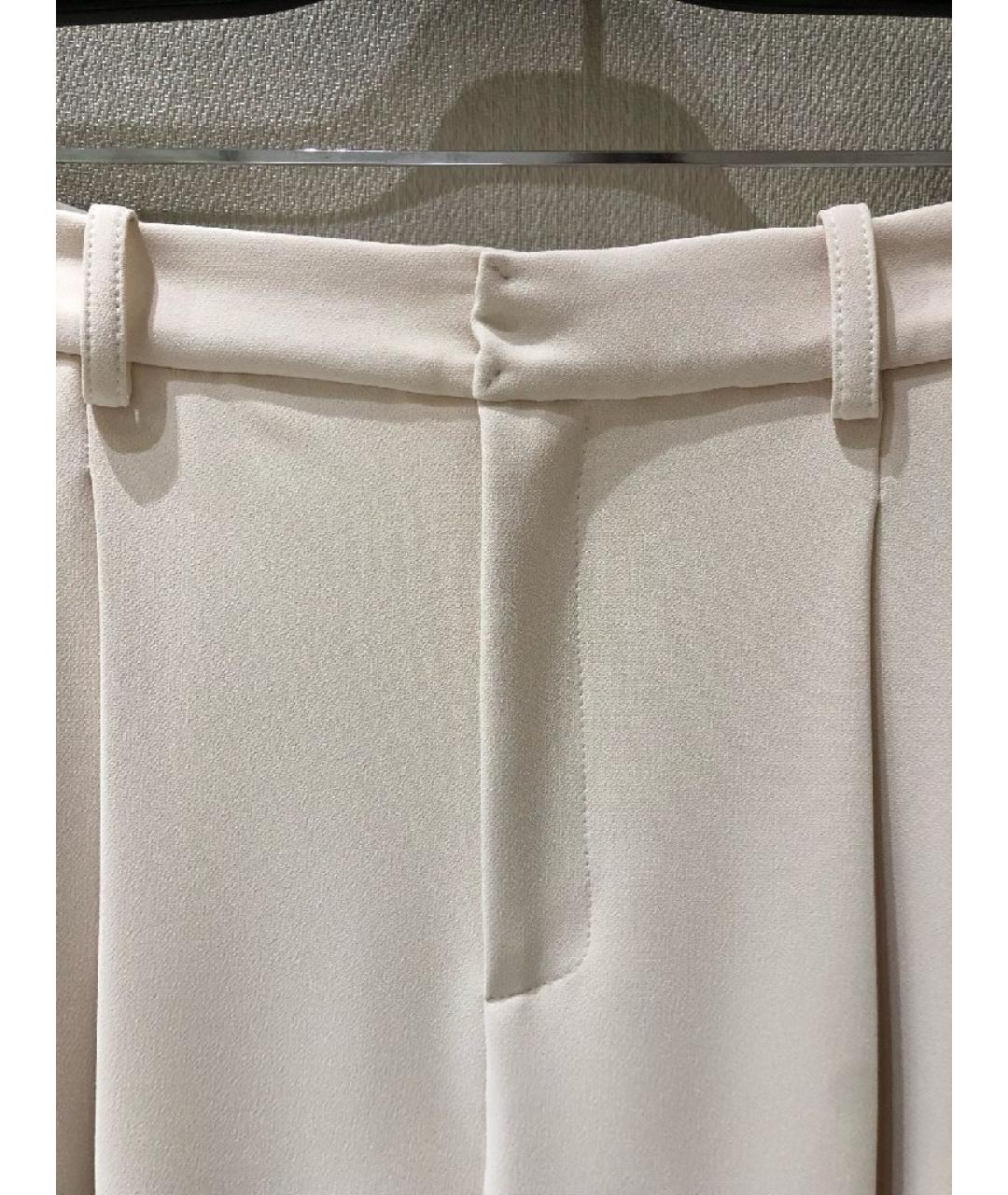 ELISABETTA FRANCHI Белые полиэстеровые брюки широкие, фото 5