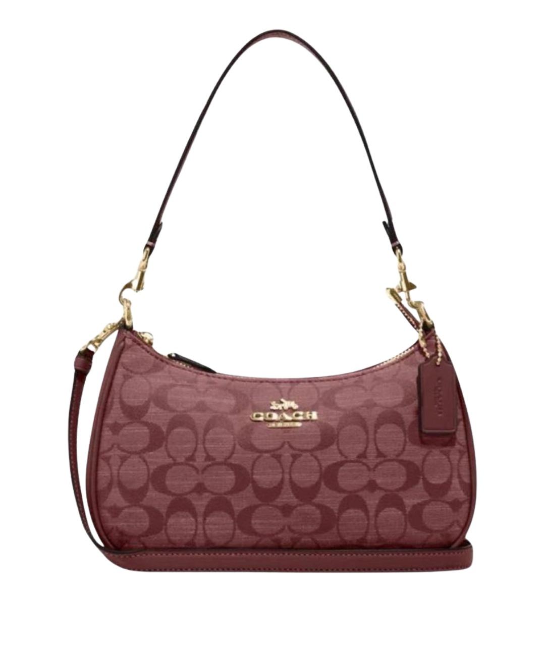 COACH Бордовая тканевая сумка через плечо, фото 1