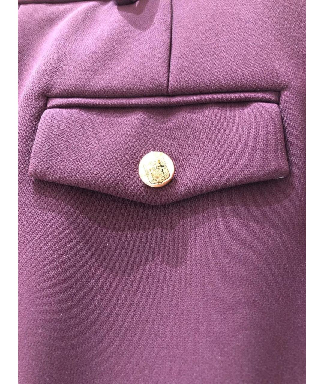 ELISABETTA FRANCHI Бордовые полиэстеровые брюки широкие, фото 4