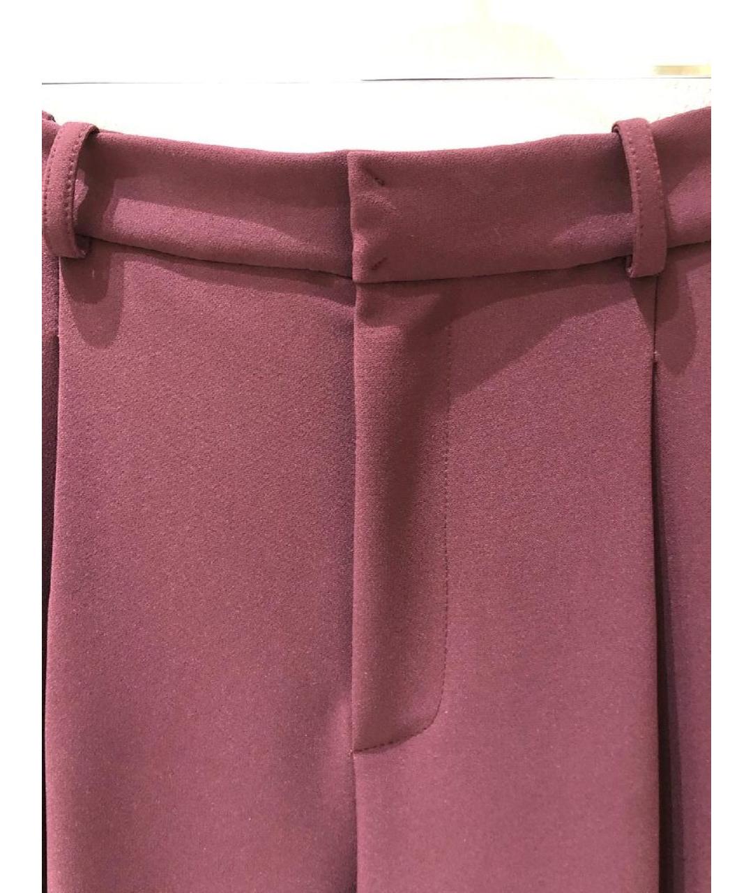 ELISABETTA FRANCHI Бордовые полиэстеровые брюки широкие, фото 6