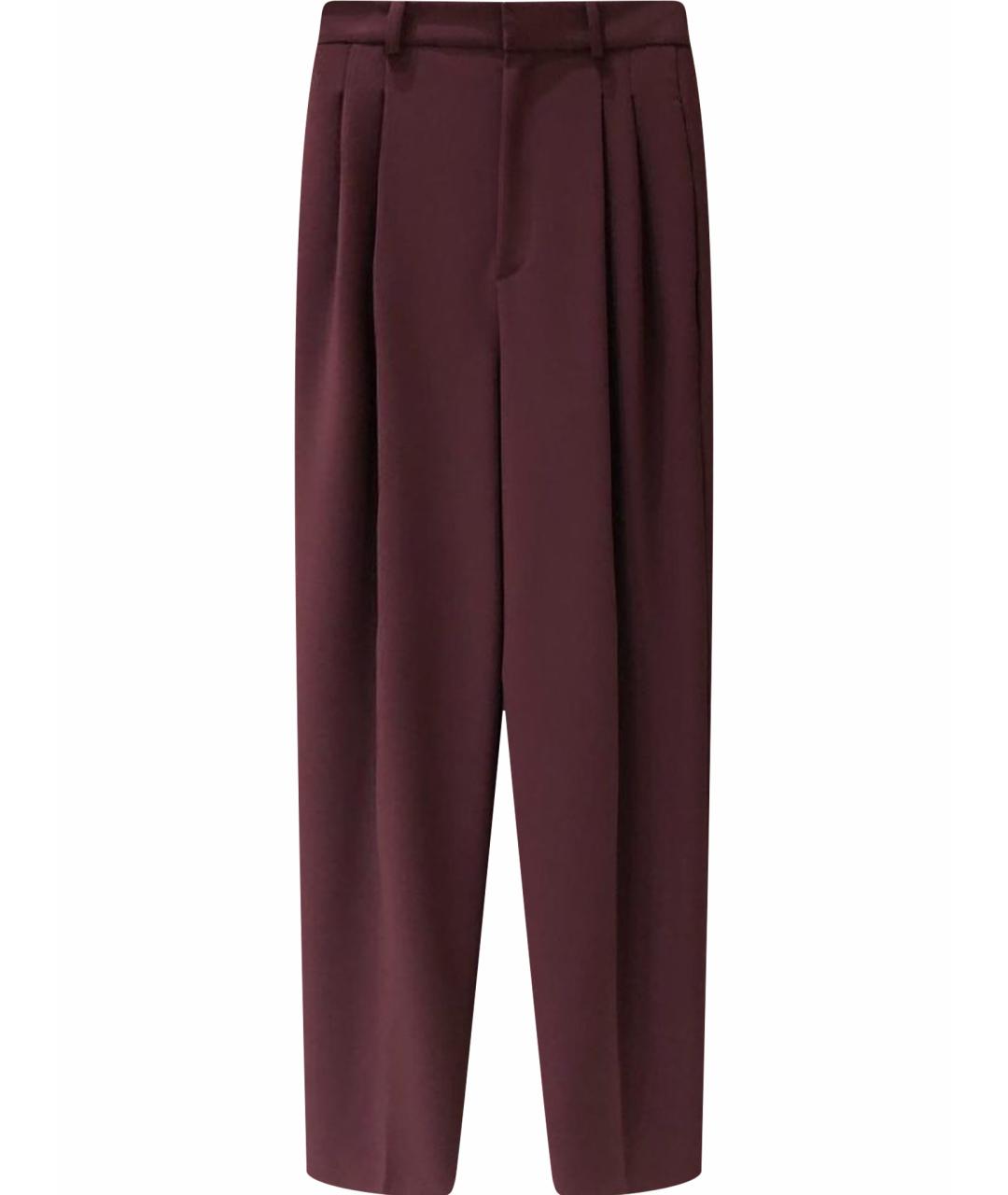 ELISABETTA FRANCHI Бордовые полиэстеровые брюки широкие, фото 1