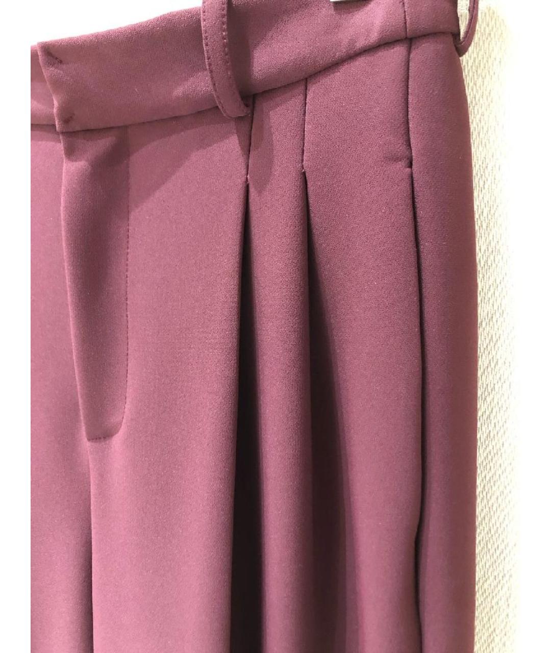 ELISABETTA FRANCHI Бордовые полиэстеровые брюки широкие, фото 5