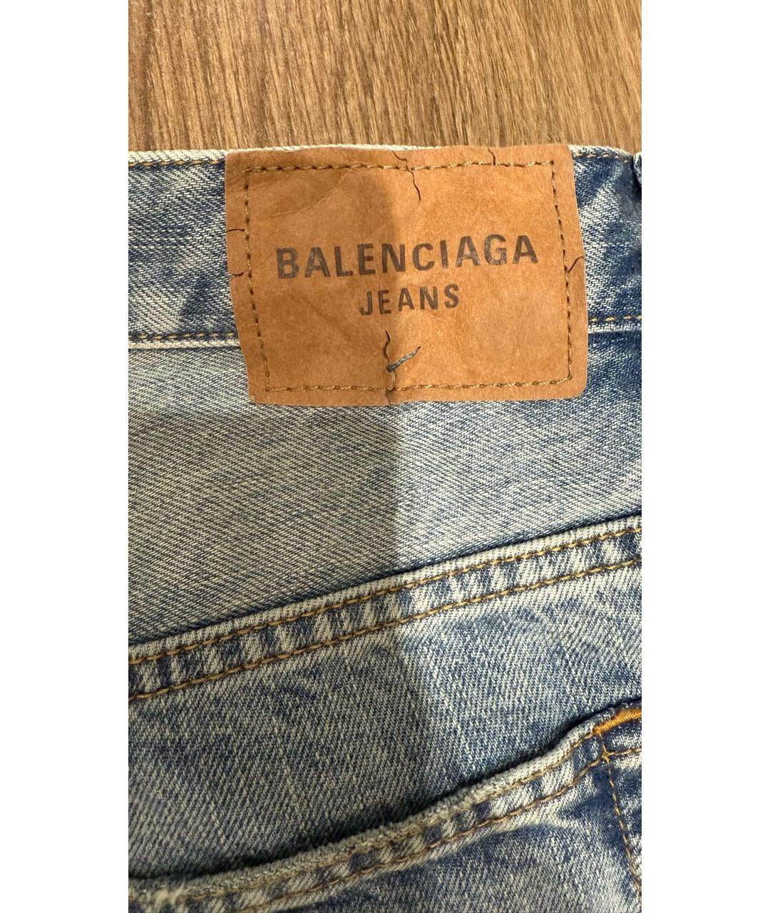 BALENCIAGA Голубые хлопковые джинсы клеш, фото 3