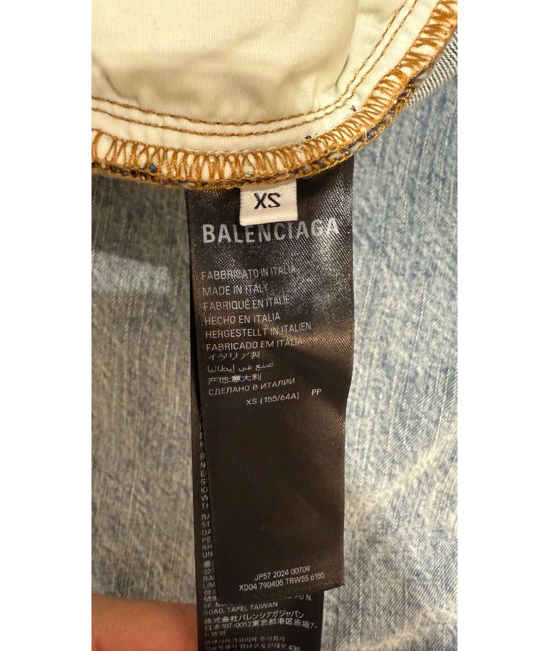 BALENCIAGA Голубые хлопковые джинсы клеш, фото 4