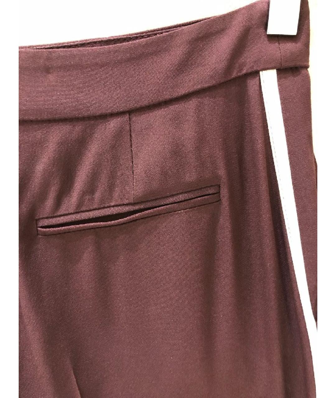 ELISABETTA FRANCHI Бордовые ацетатные брюки широкие, фото 4