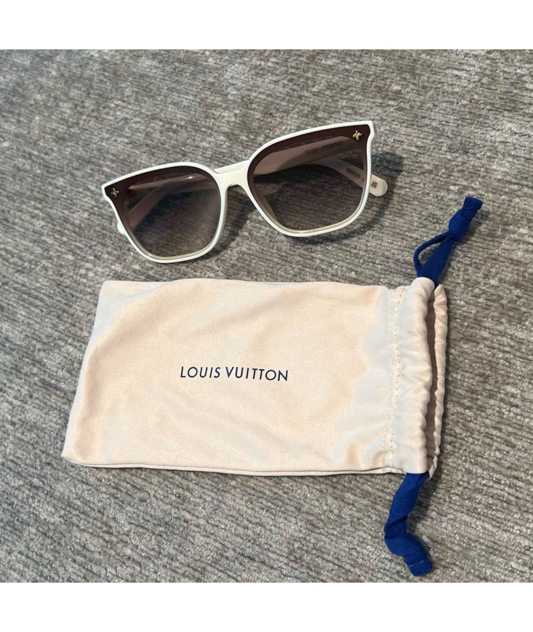 LOUIS VUITTON Бежевые пластиковые солнцезащитные очки, фото 6