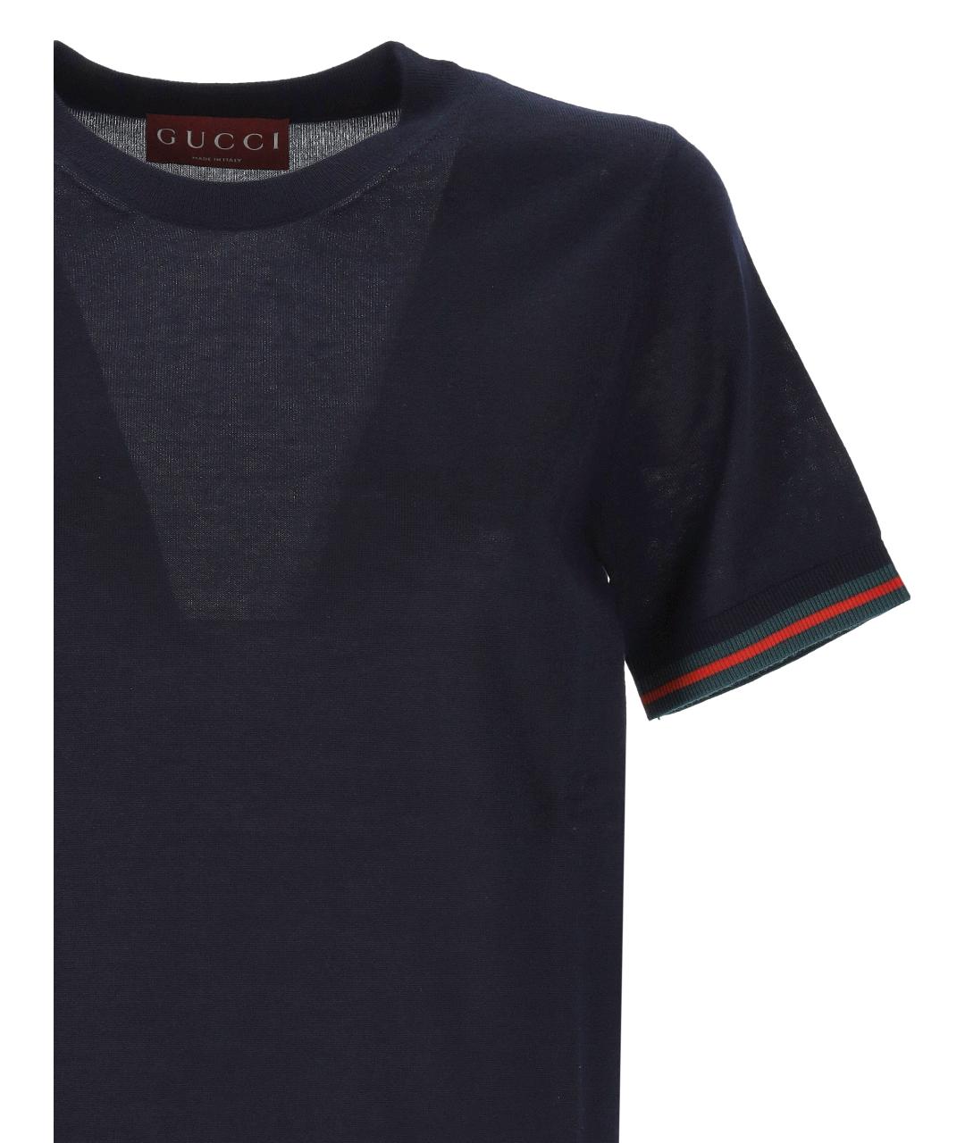 GUCCI Темно-синий шерстяной джемпер / свитер, фото 2