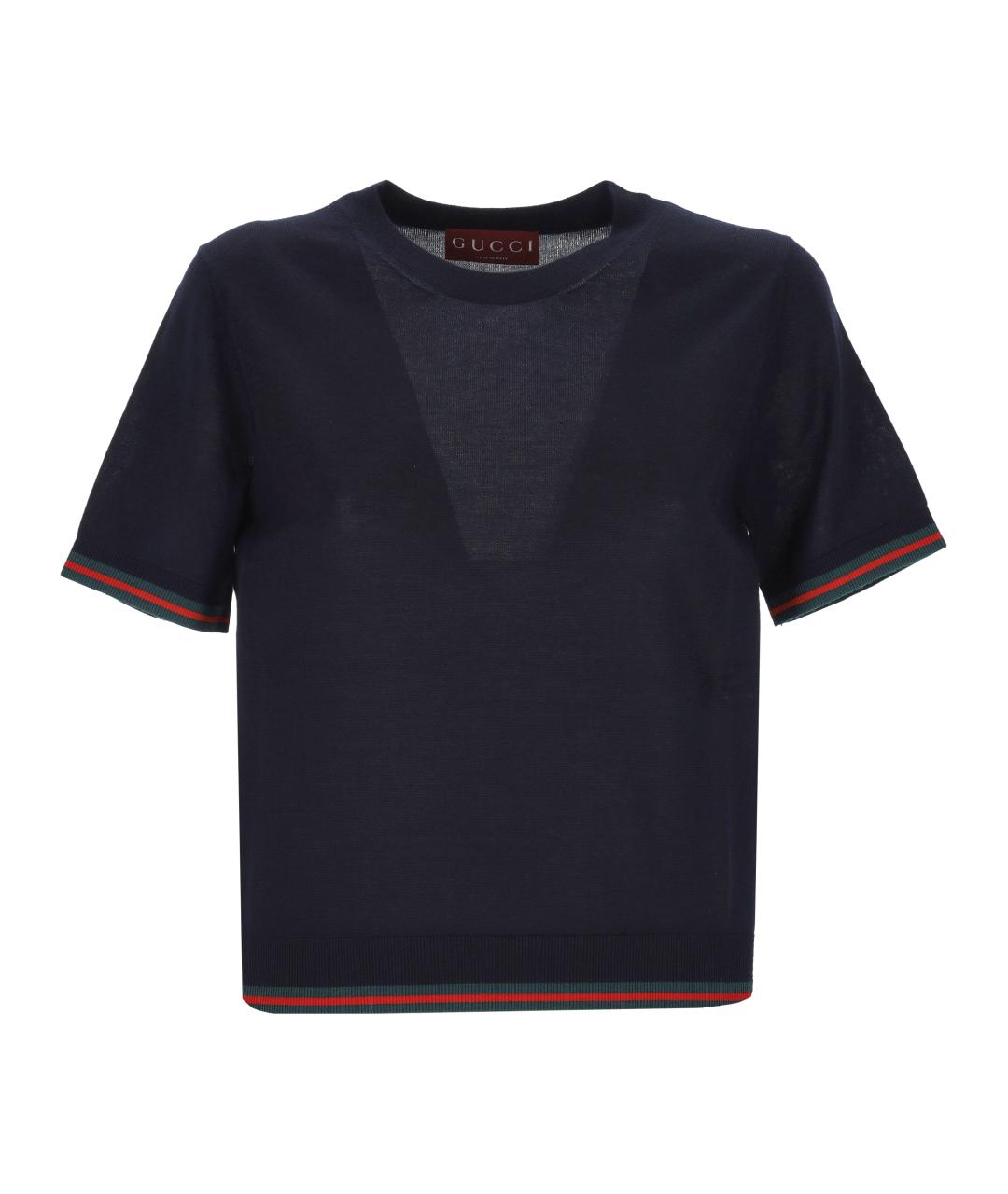 GUCCI Темно-синий шерстяной джемпер / свитер, фото 1