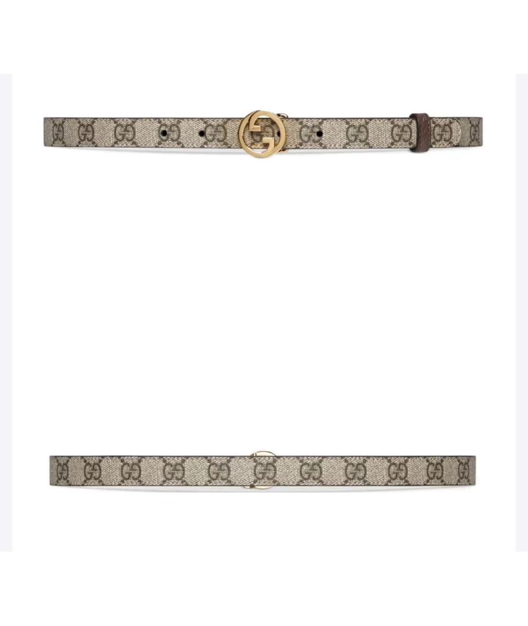 GUCCI Бежевый кожаный ремень, фото 2