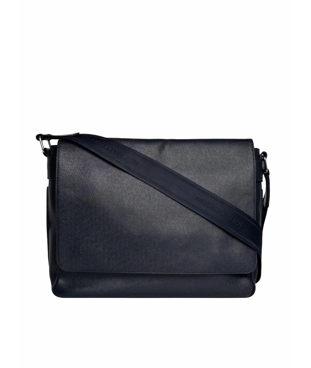LOUIS VUITTON Темно-синяя кожаная сумка на плечо, фото 1